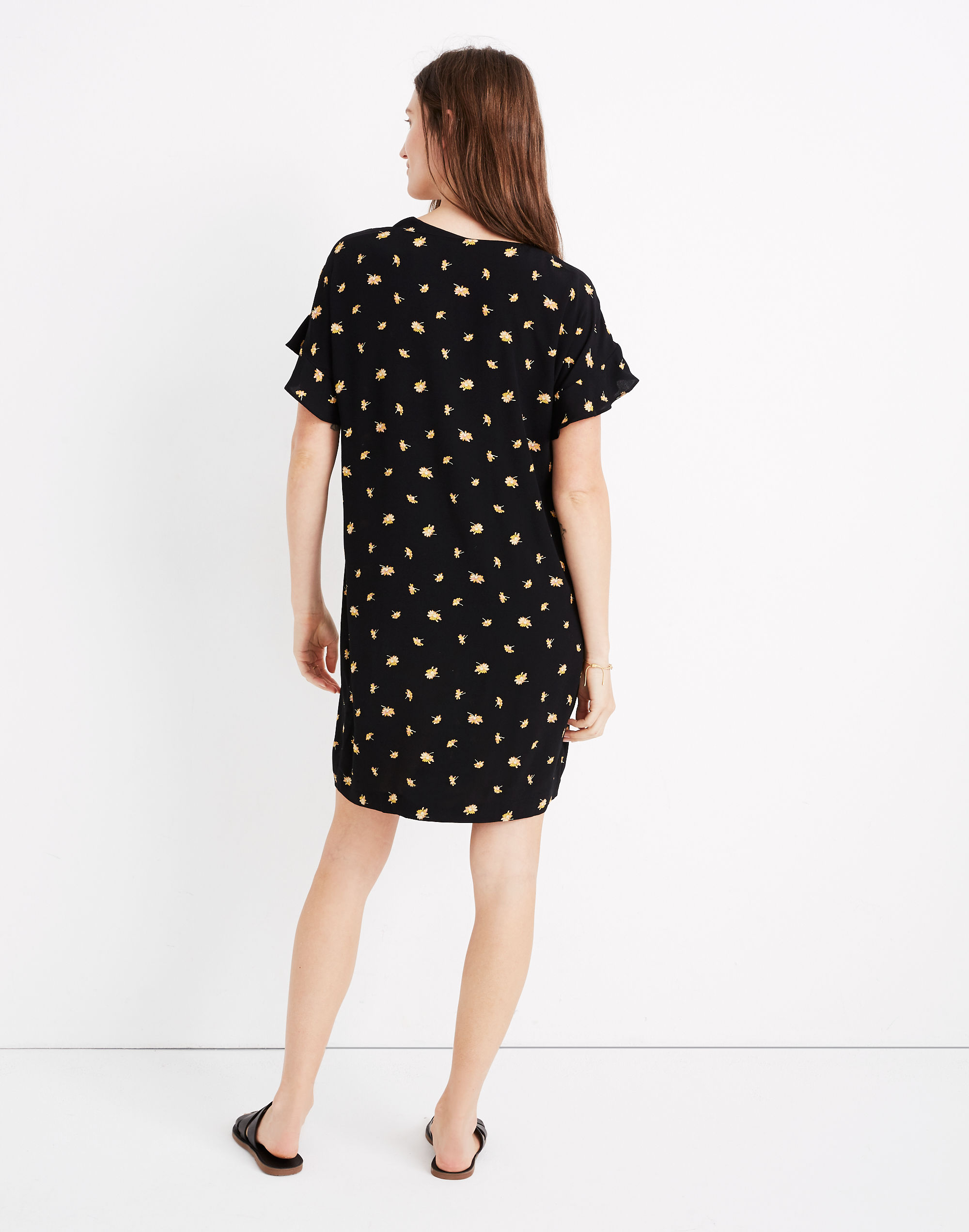 Ruffle-Sleeve Easy Dress
