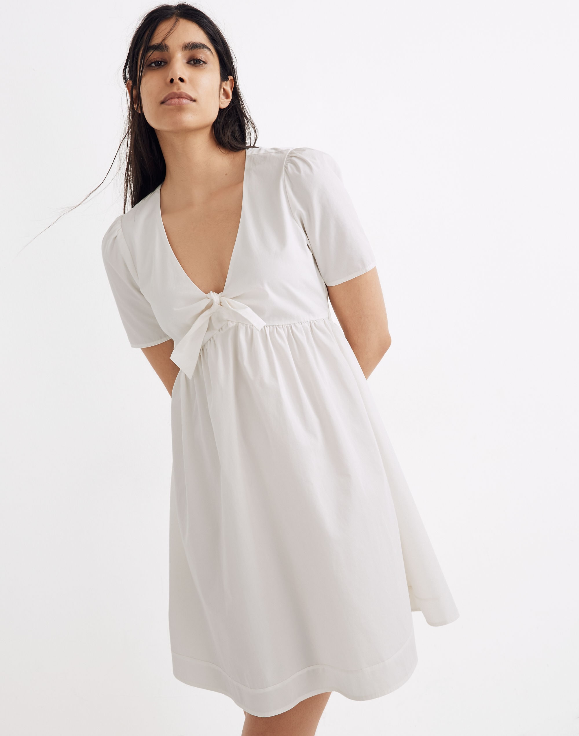 Petite Tie-Front Mini Dress