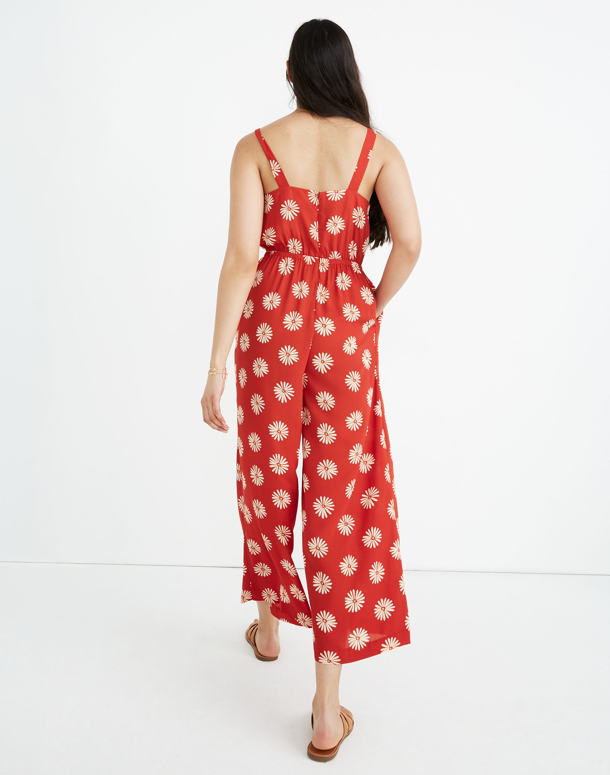 Button-Front Tank Jumpsuit in Daisy Daydream