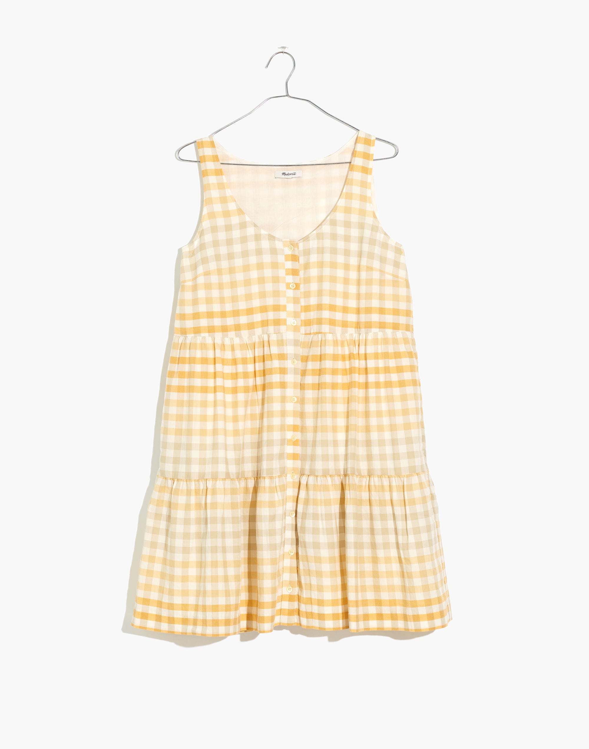 Button-Front Tiered Mini Dress