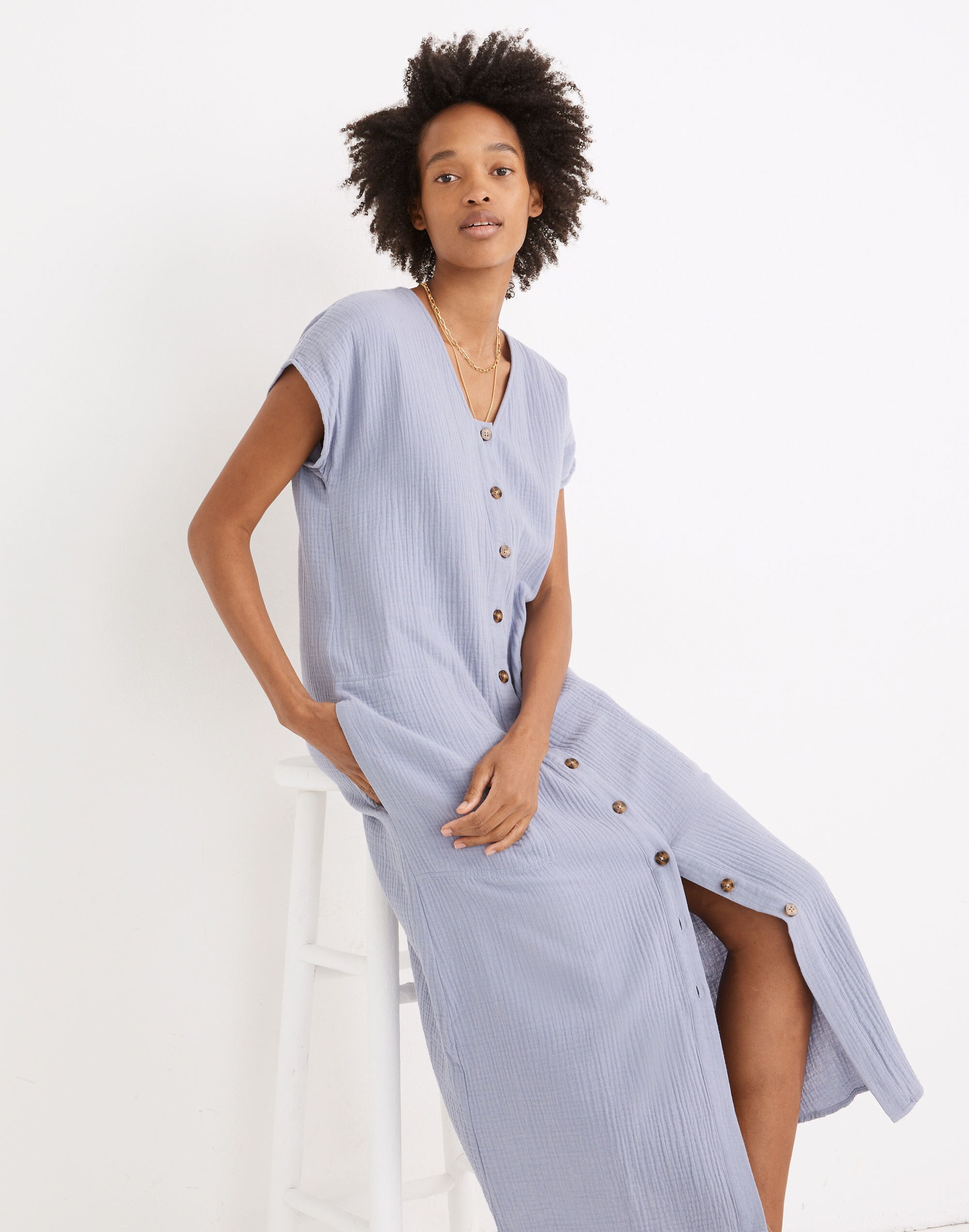 Petite Lightspun Easy Midi Dress