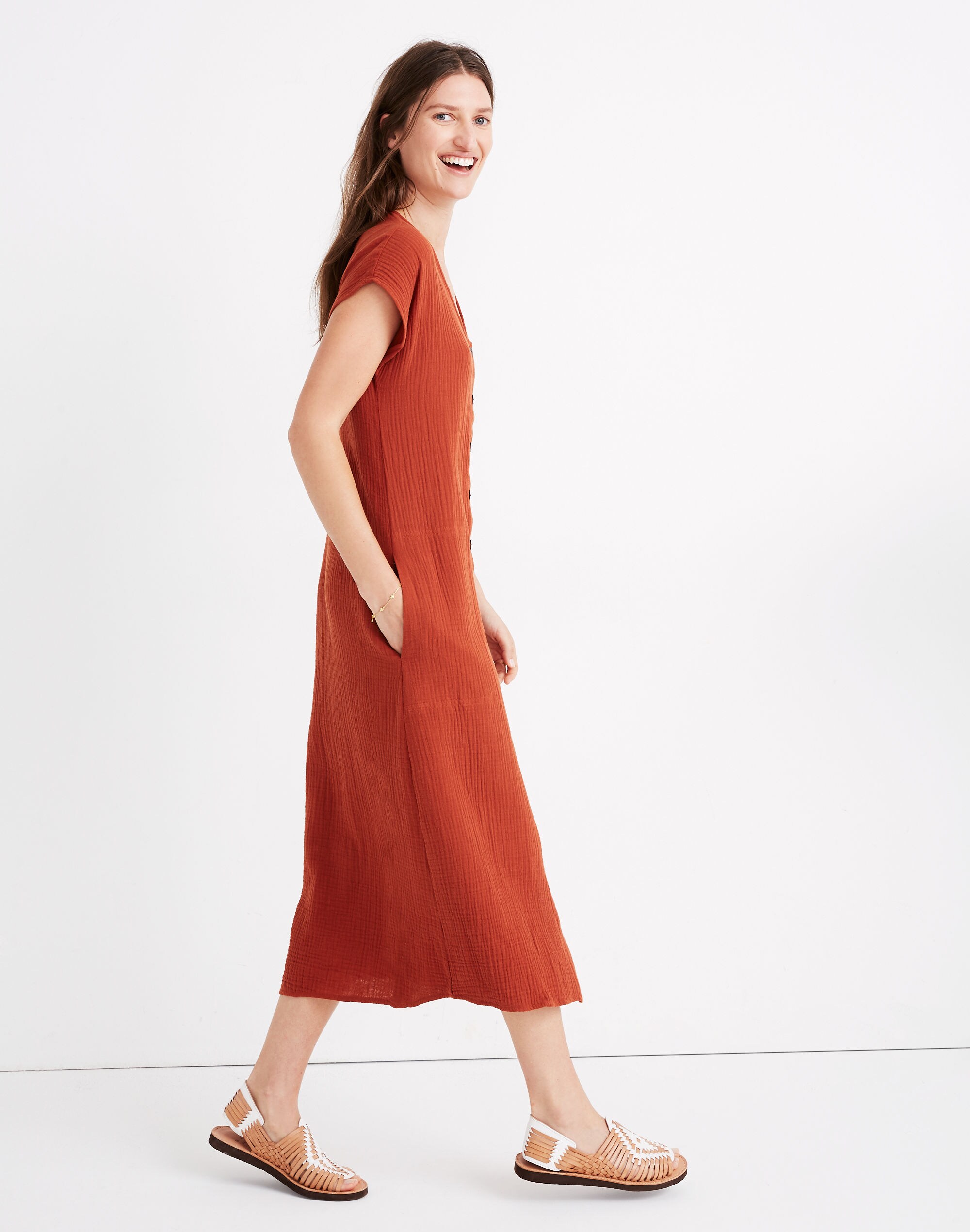 Petite Lightspun Easy Midi Dress