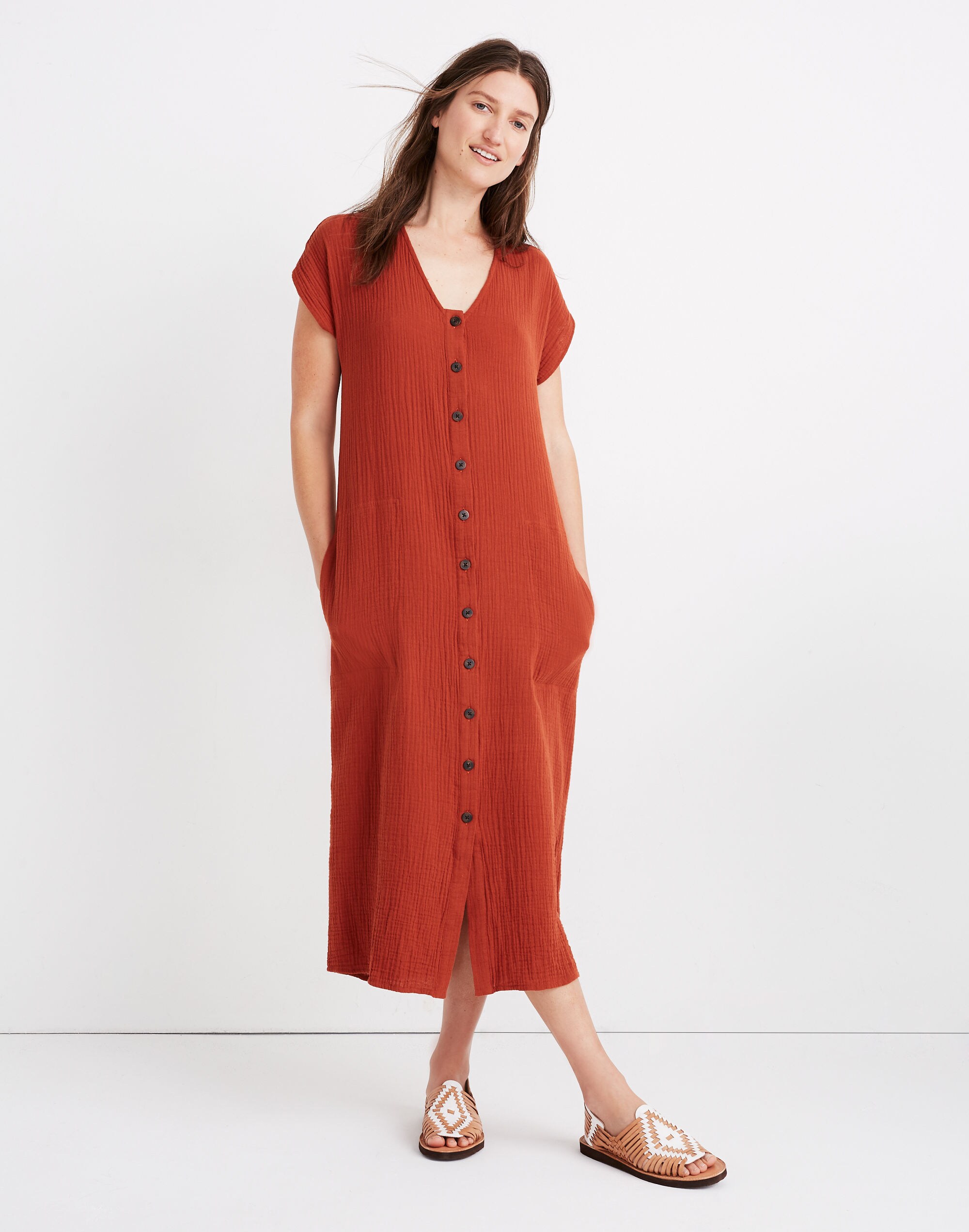 Petite Lightspun Easy Midi Dress