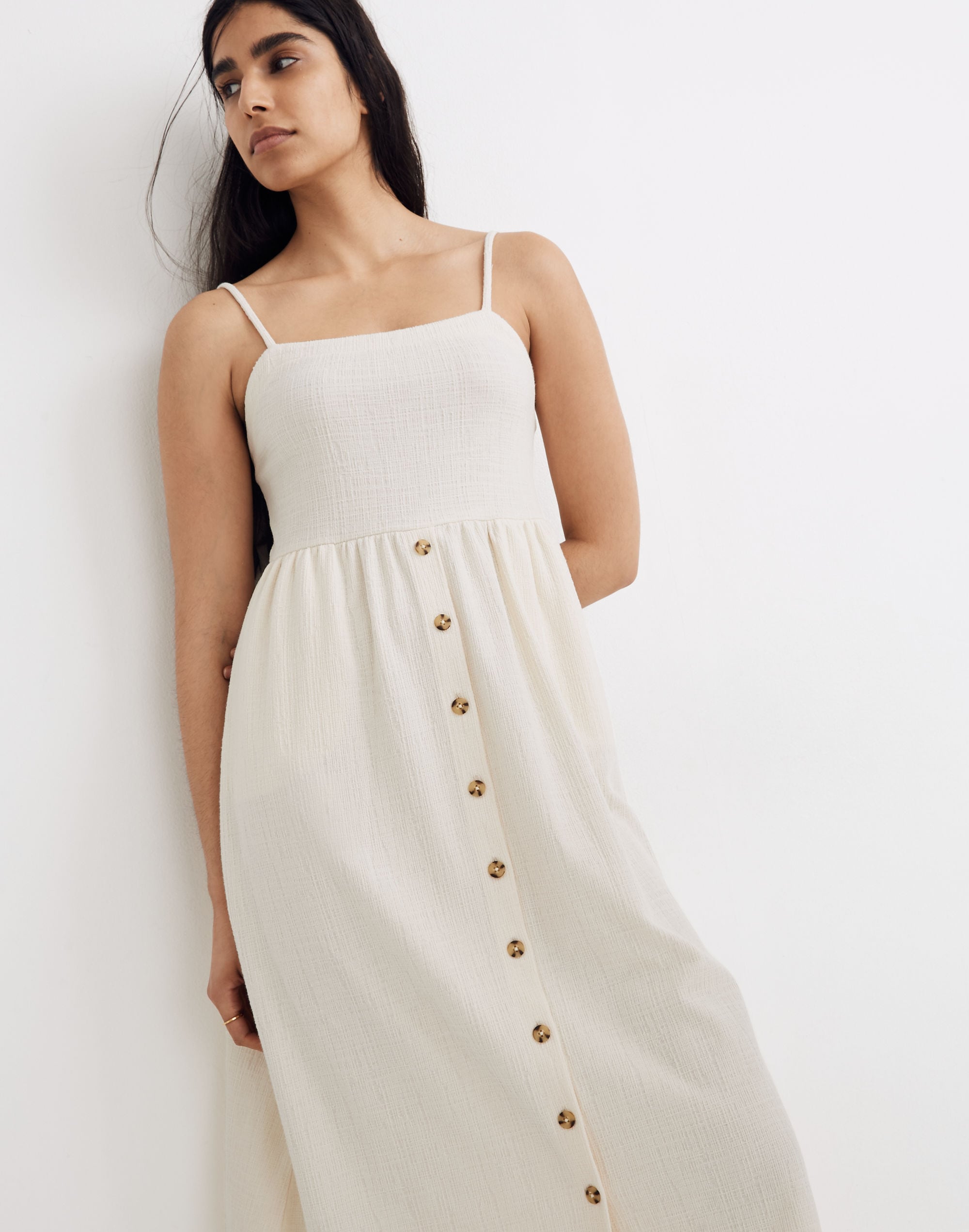 Cami Button-Front Midi Dress