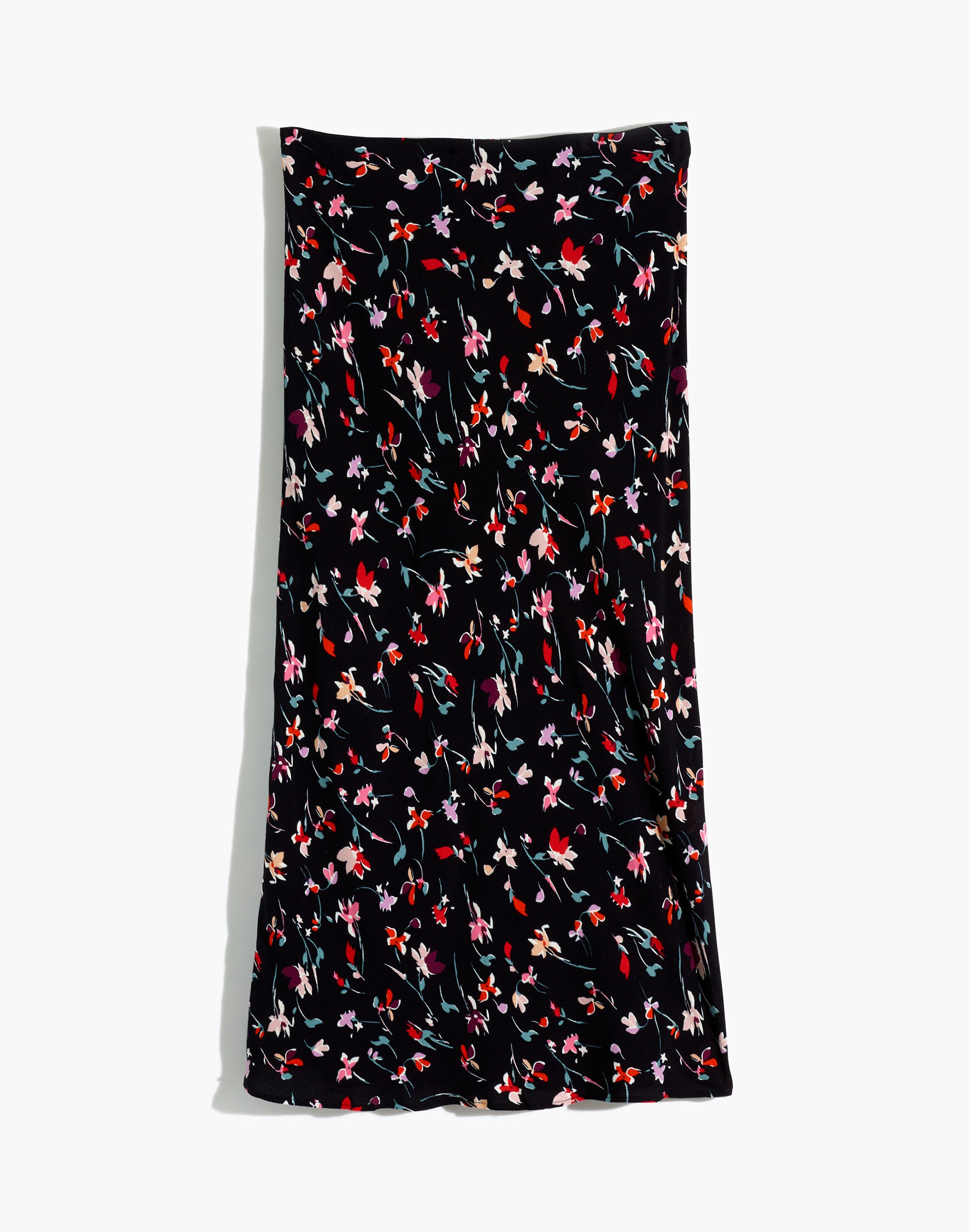 Midi Slip Skirt in Drifting Flowers