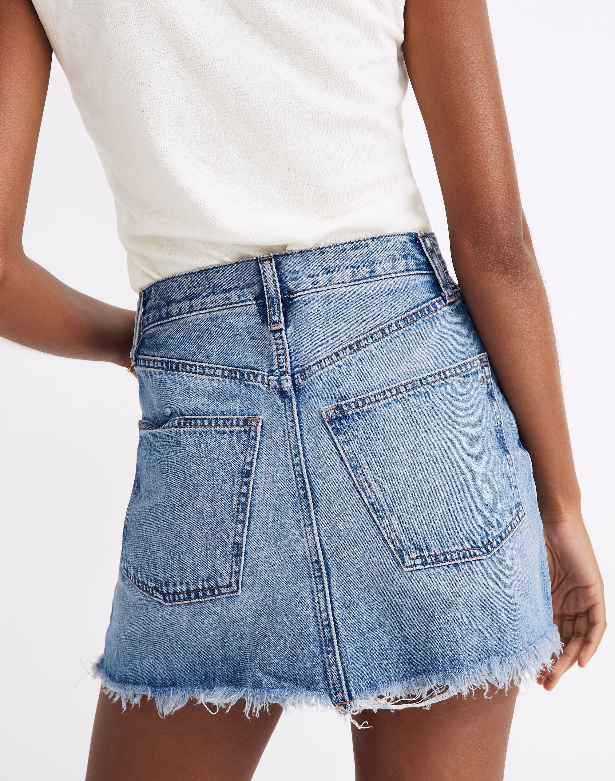 Rigid Denim Relaxed Mini Skirt in Rosehill Wash