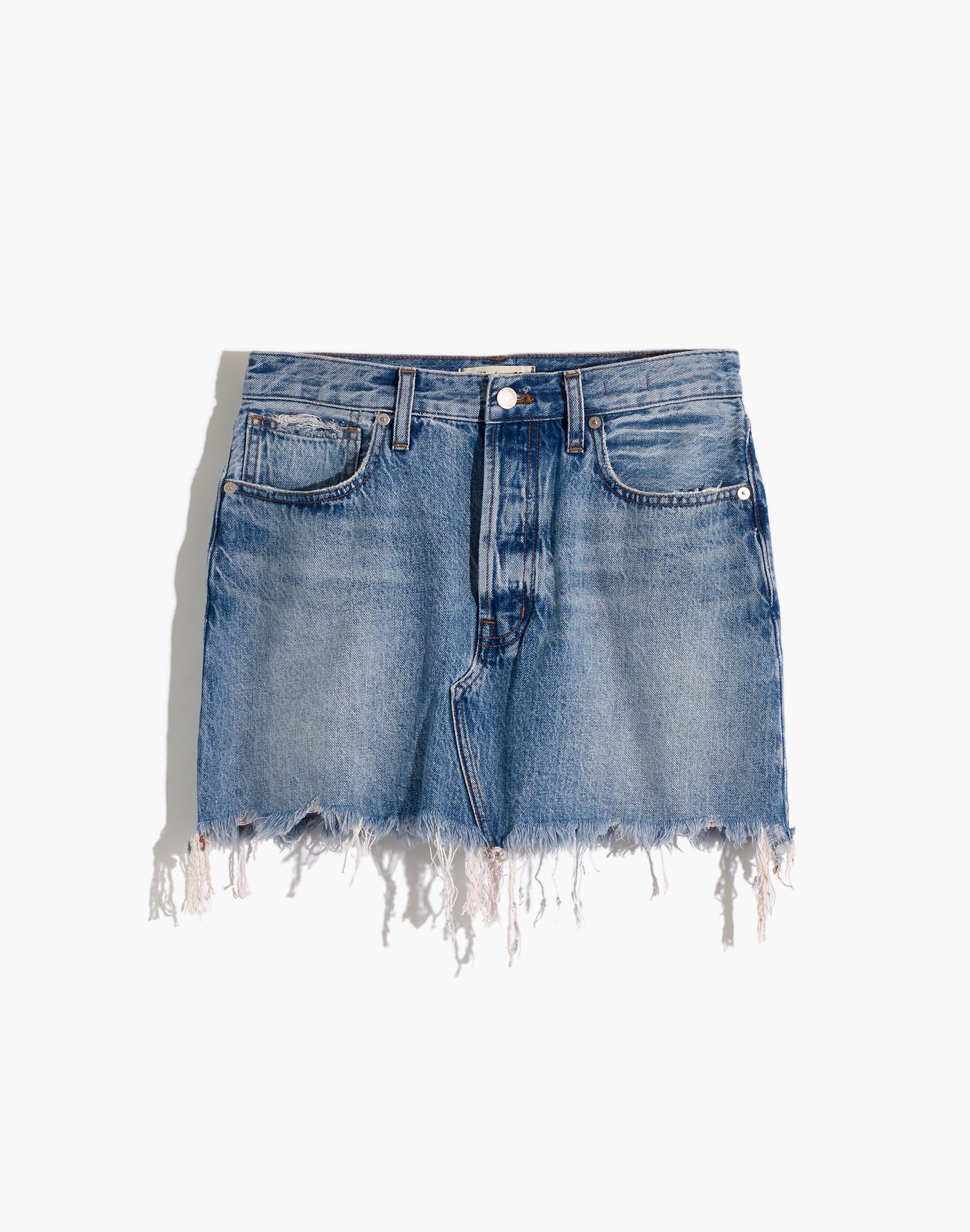 Rigid Denim Relaxed Mini Skirt in Rosehill Wash