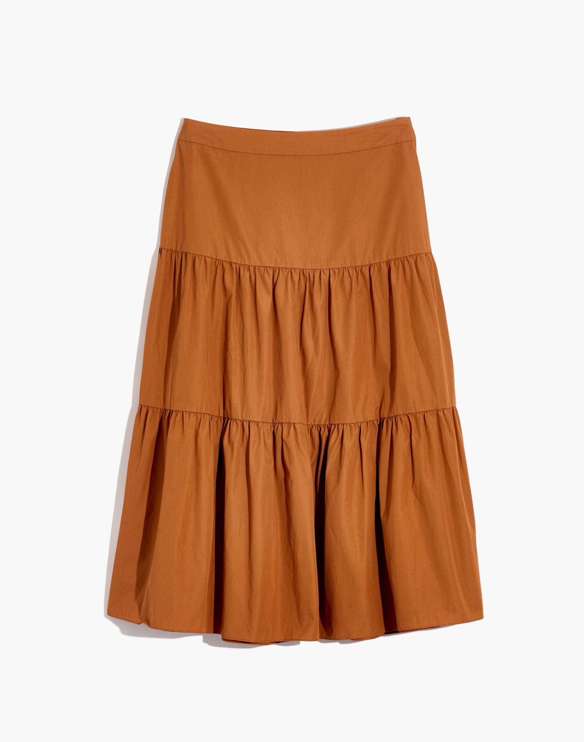 Poplin Tiered Midi Skirt
