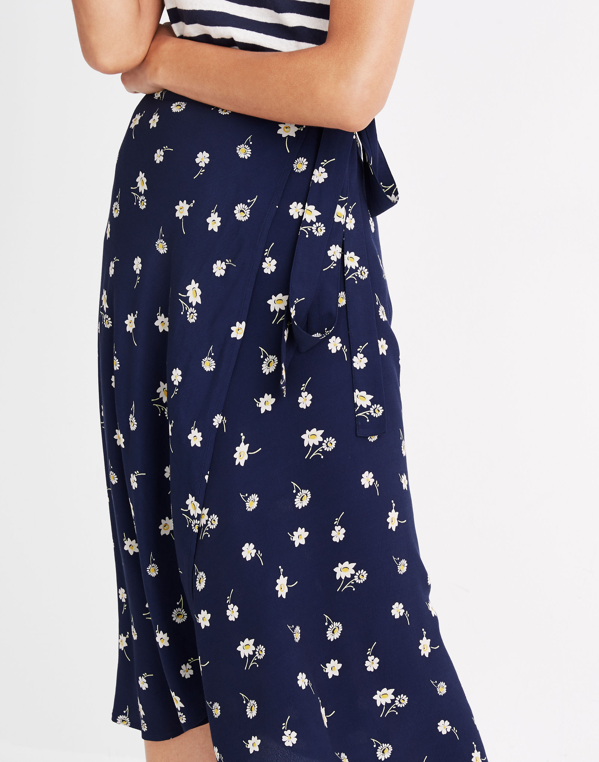 Tulip-Hem Wrap Skirt in Floral Heyday