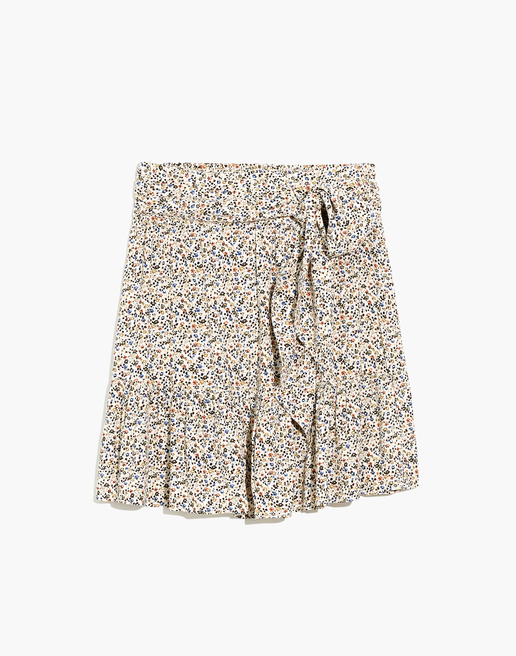 Tie-Waist Tiered Mini Skirt in Fieldwalk Floral