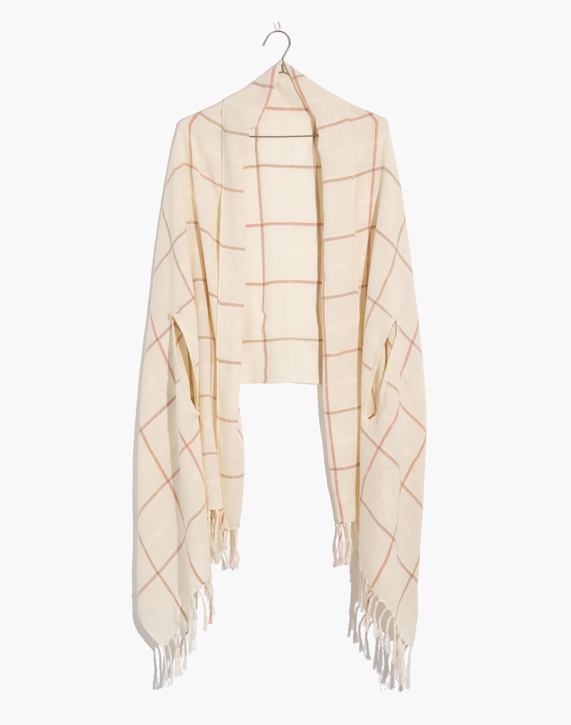 cape scarf in rainbow windowpane