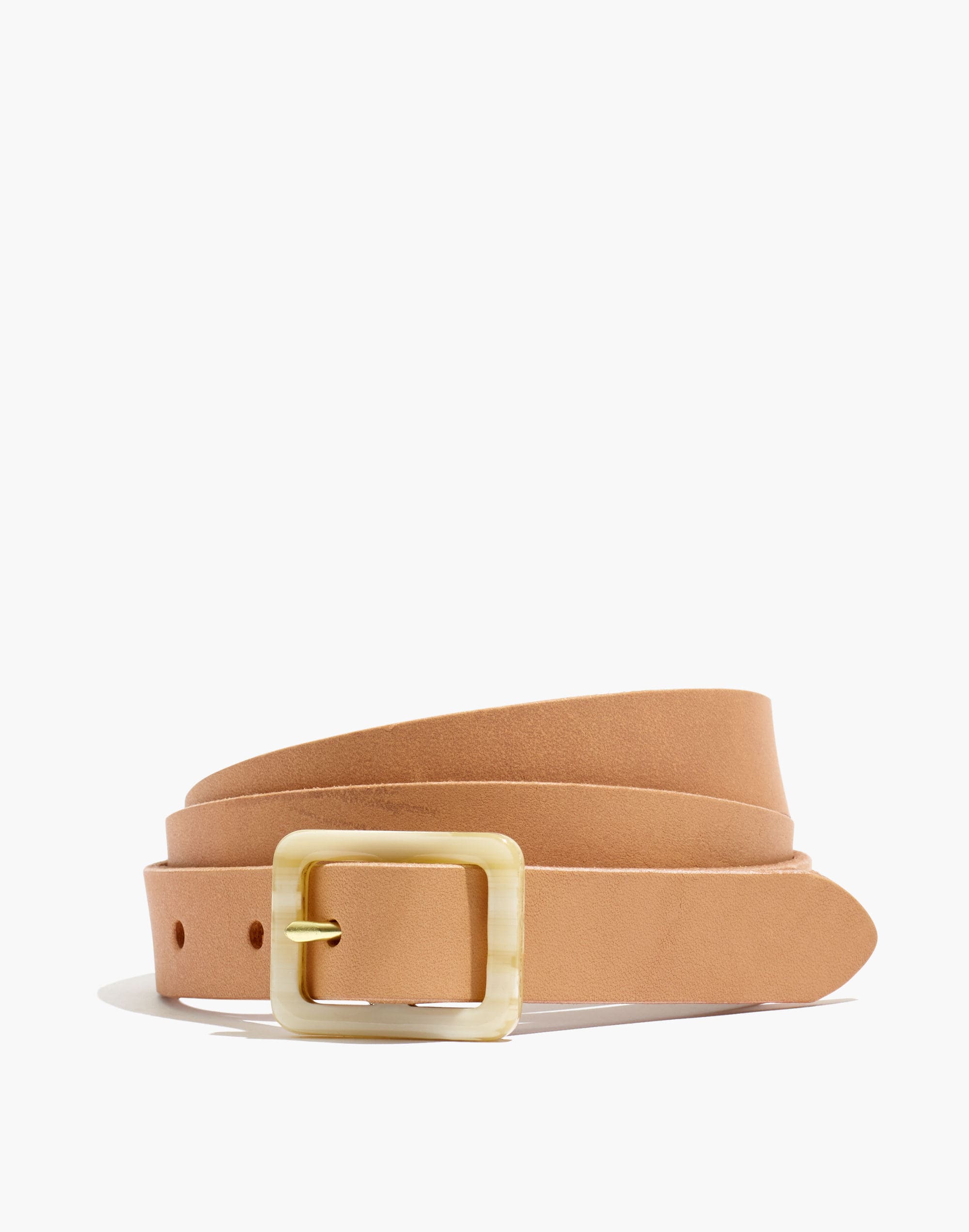 Acetate Buckle Leather Belt