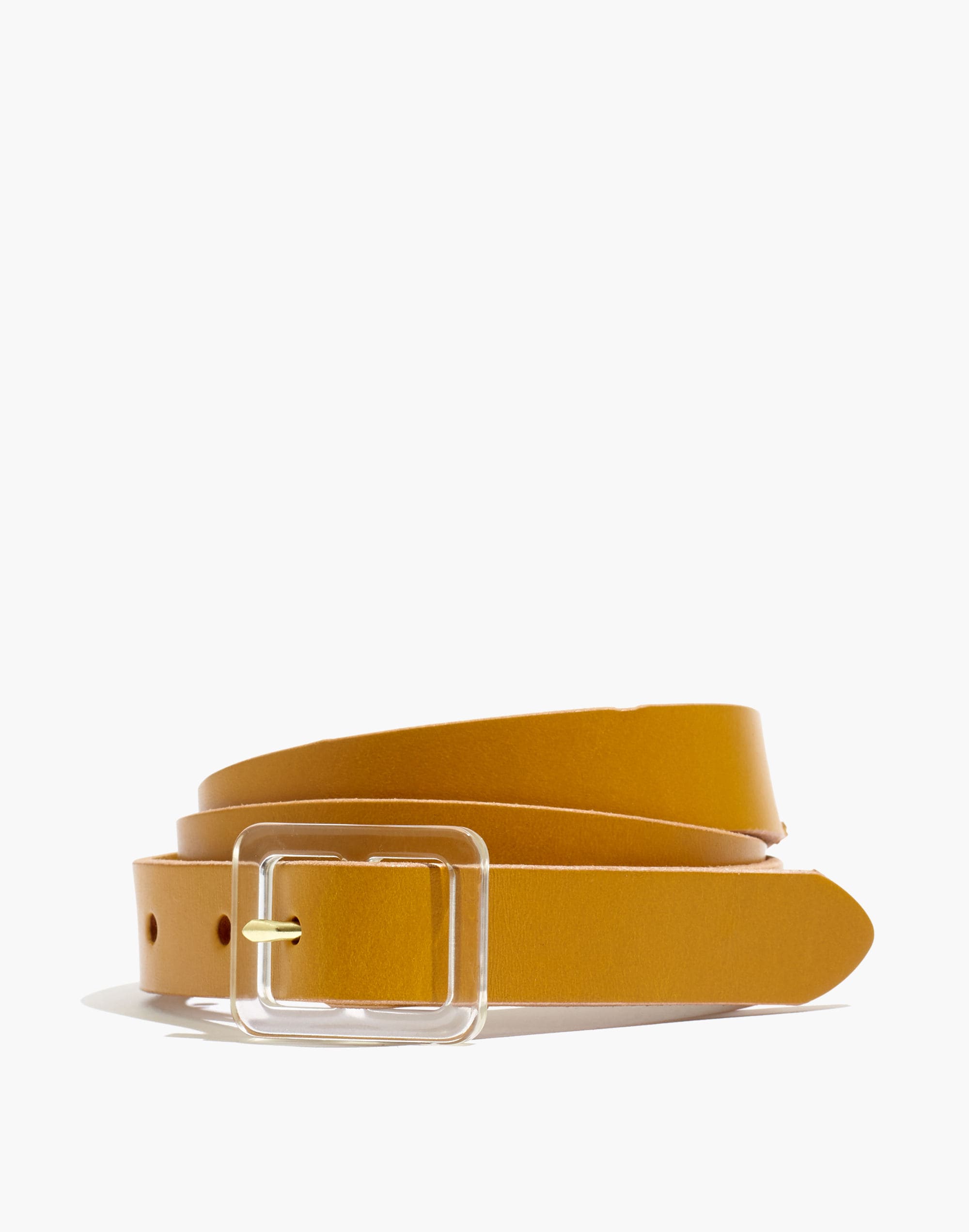 Acetate Buckle Leather Belt