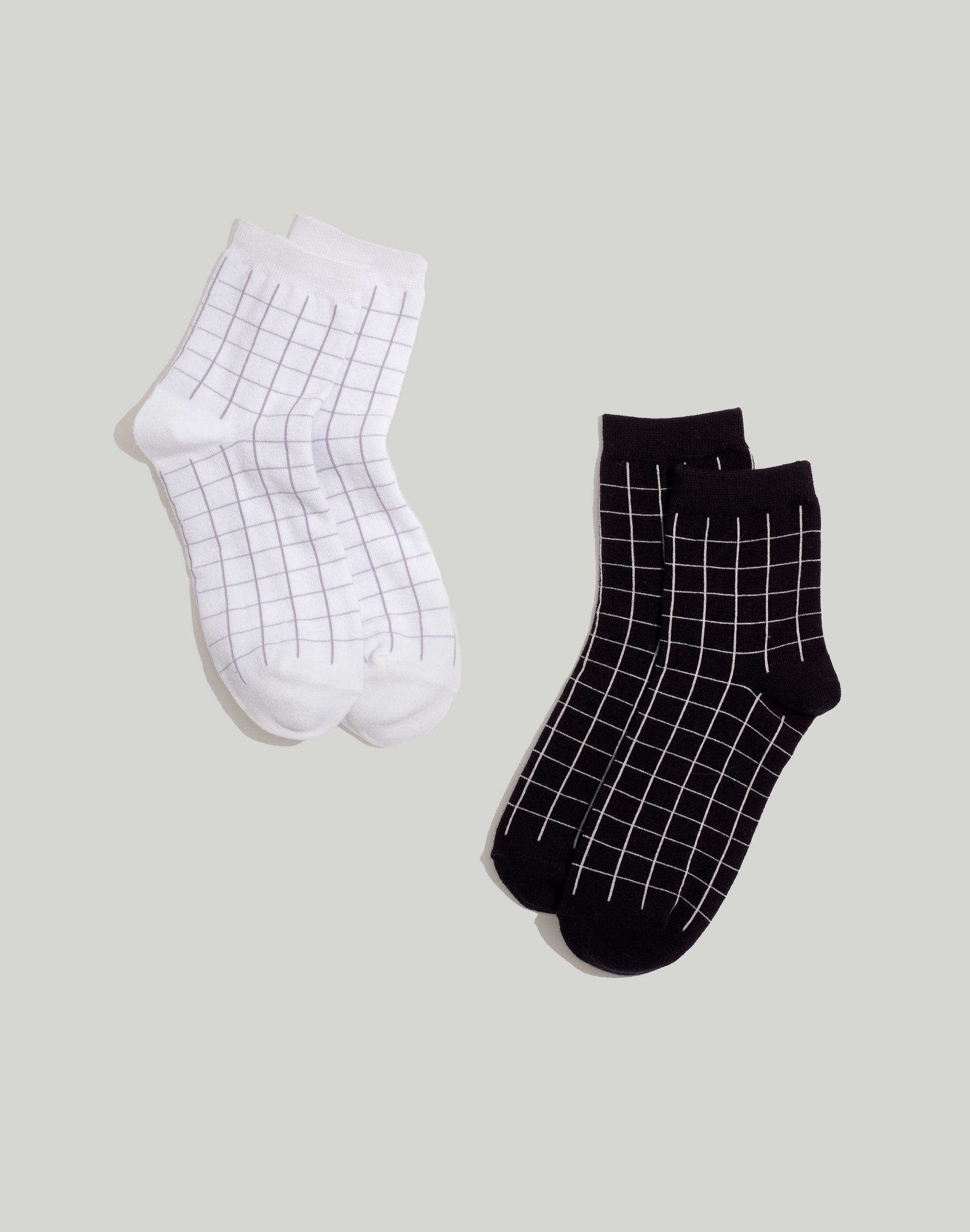 grid ankle socks