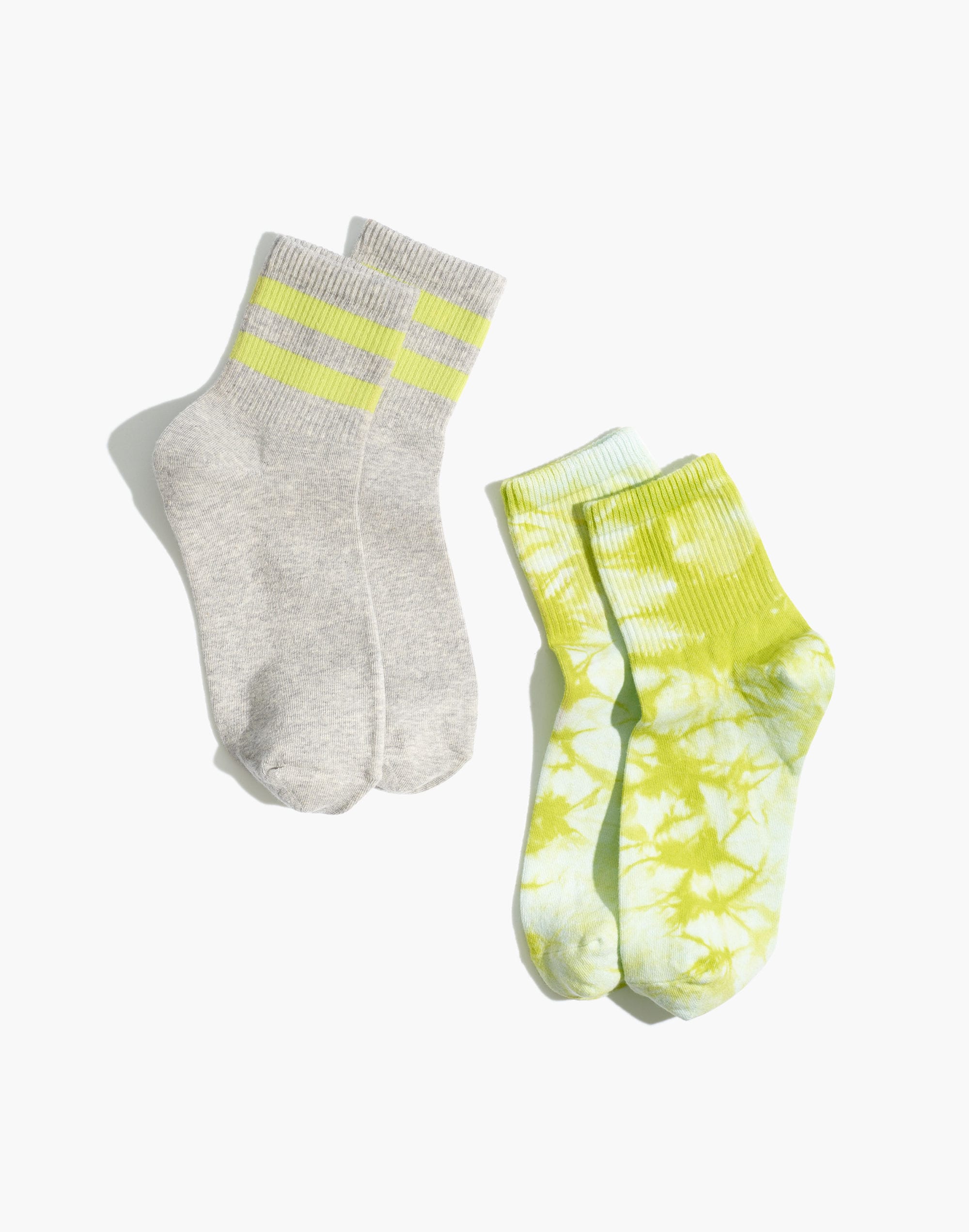 Two-Pack Ribbed Neon Tie-Dye Ankle Socks