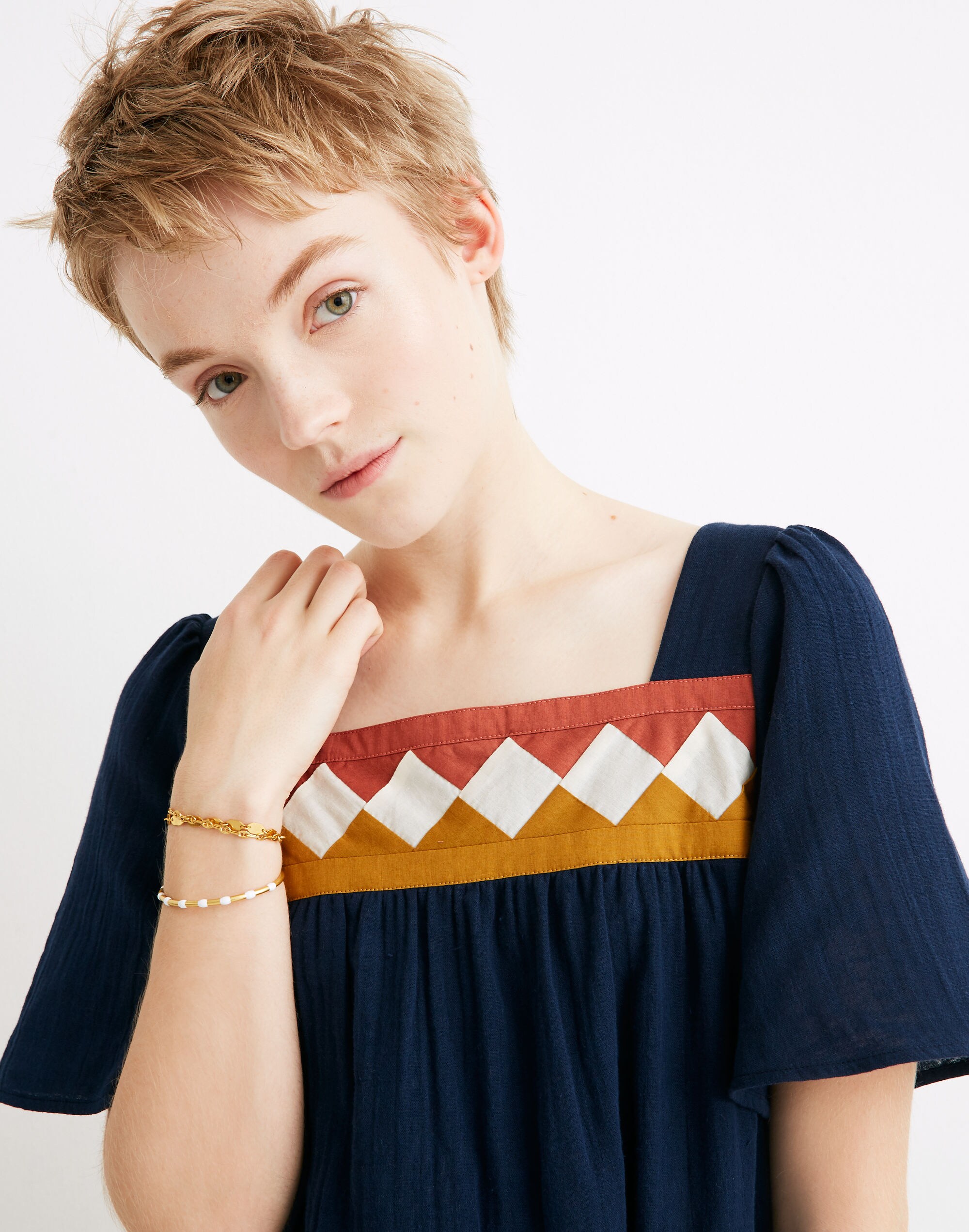 Patchwork Shift Mini Dress