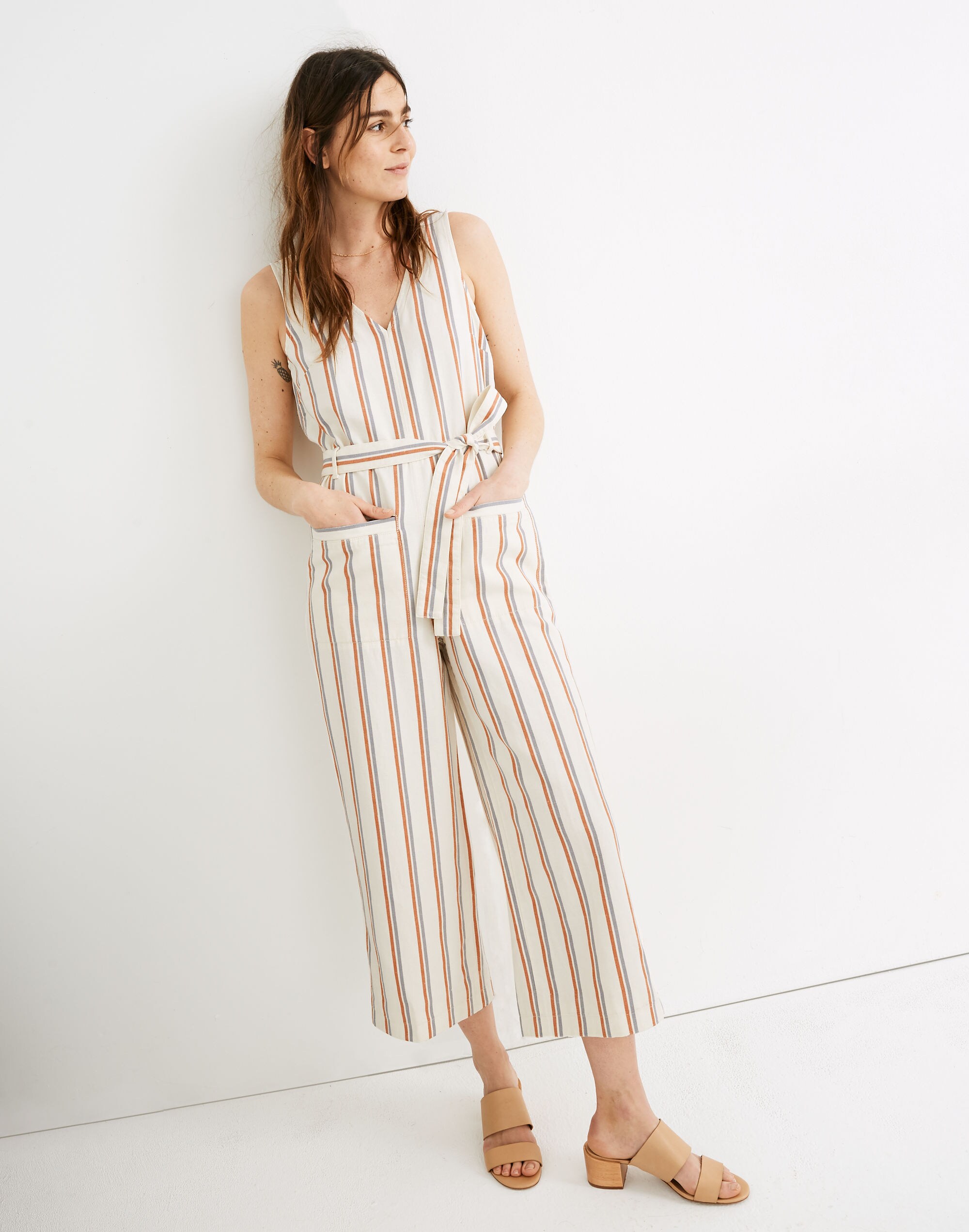 Striped Pull-On Jumpsuit
