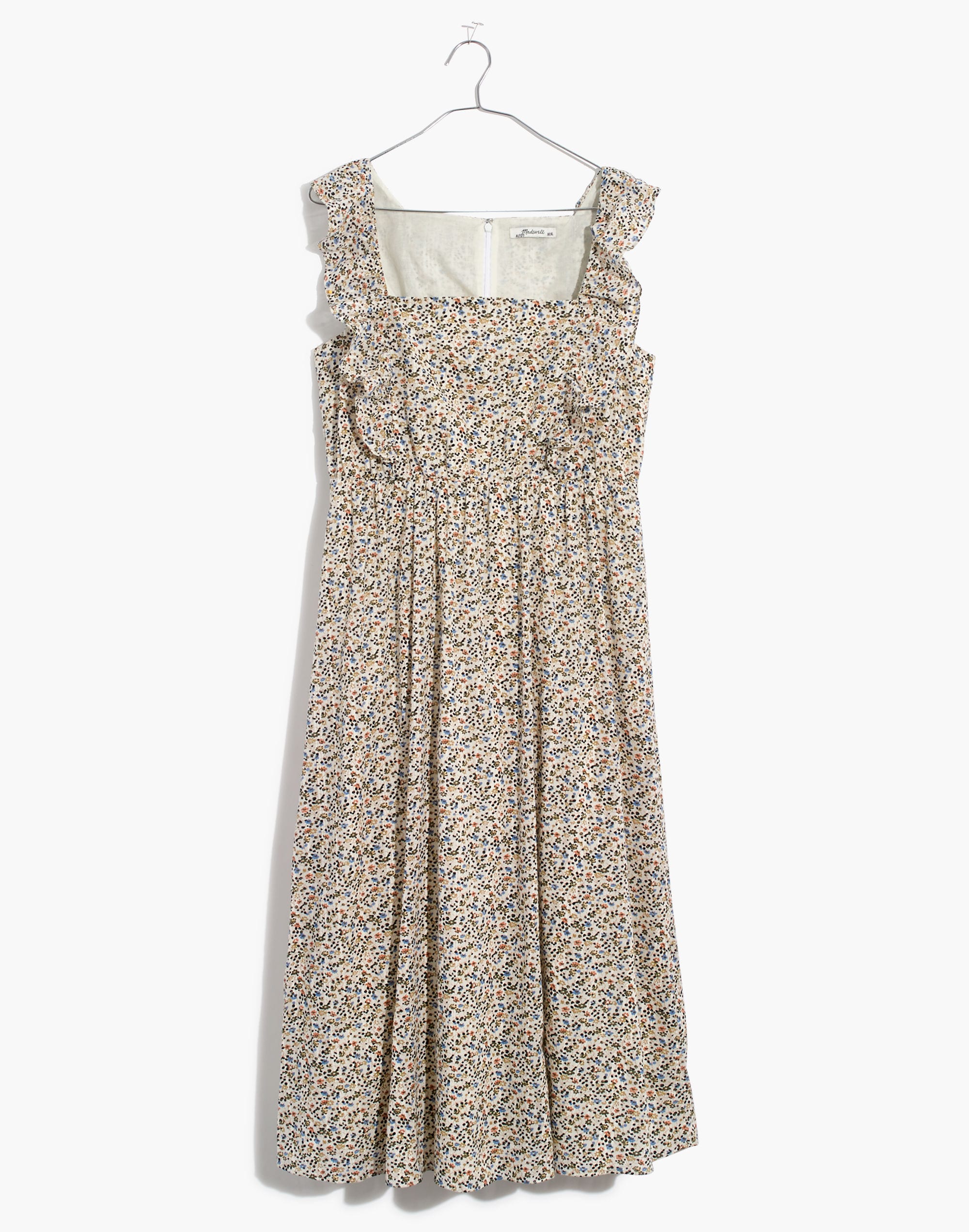 Ruffle-Strap Square-Neck Midi Dress in Fieldwalk Floral