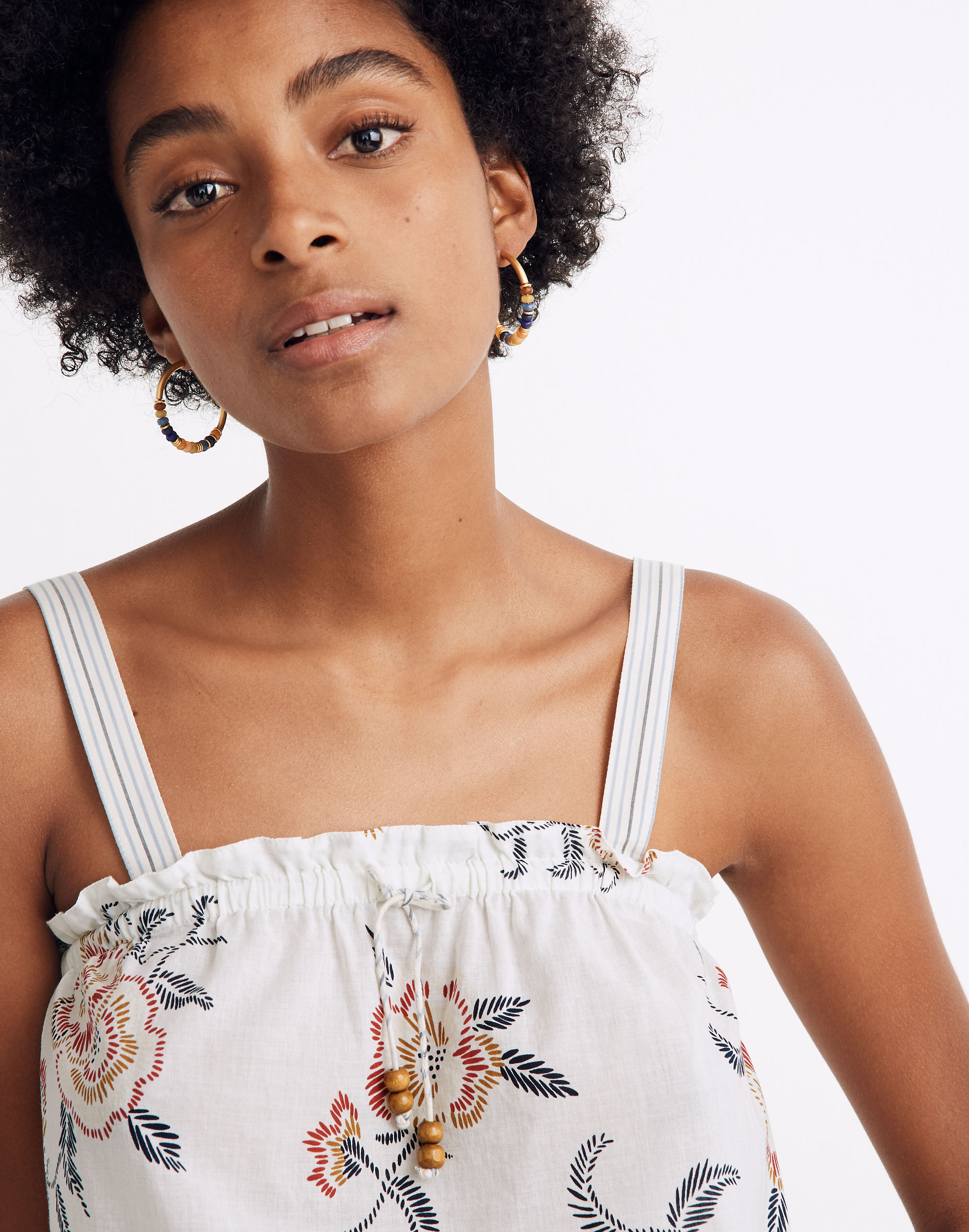 Madewell x Warm Drawstring Tank Top in Honolulu Hibiscus