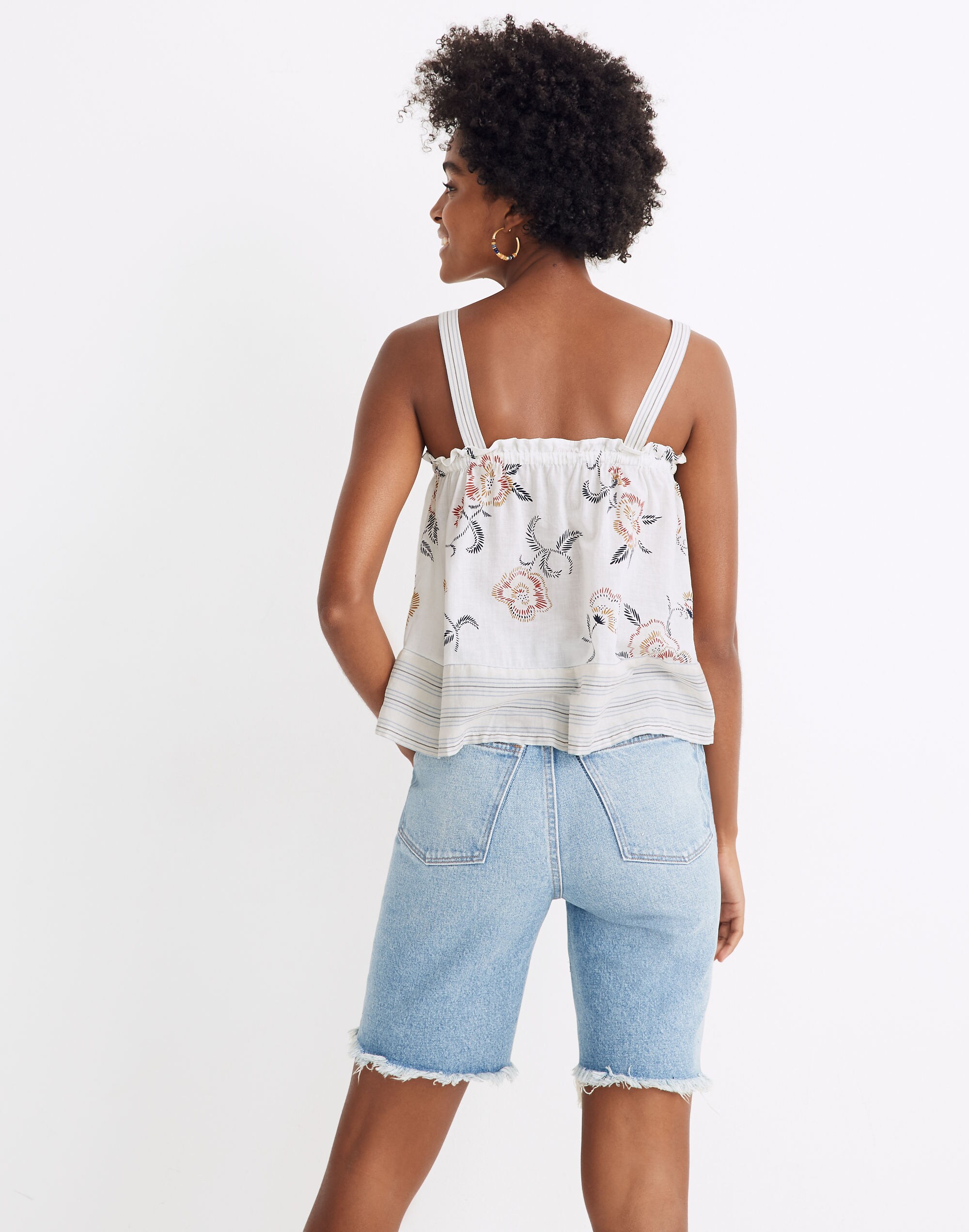 Madewell x Warm Drawstring Tank Top in Honolulu Hibiscus
