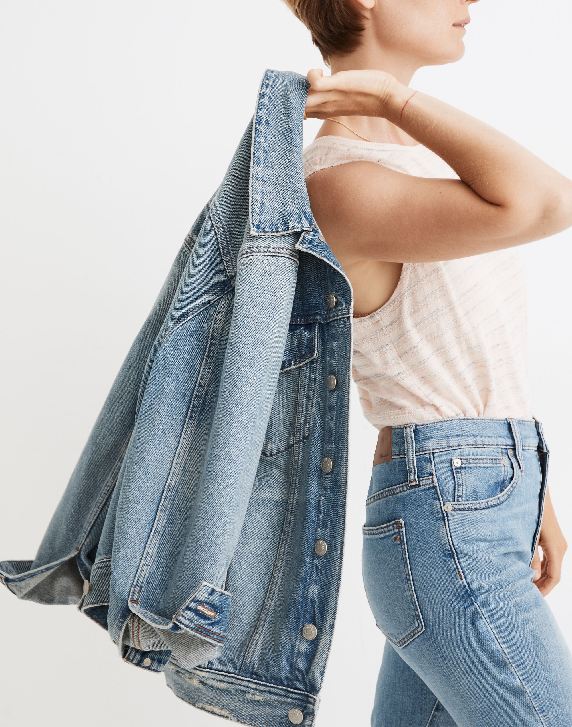 The Oversized Trucker Jean Jacket in Akenside Wash