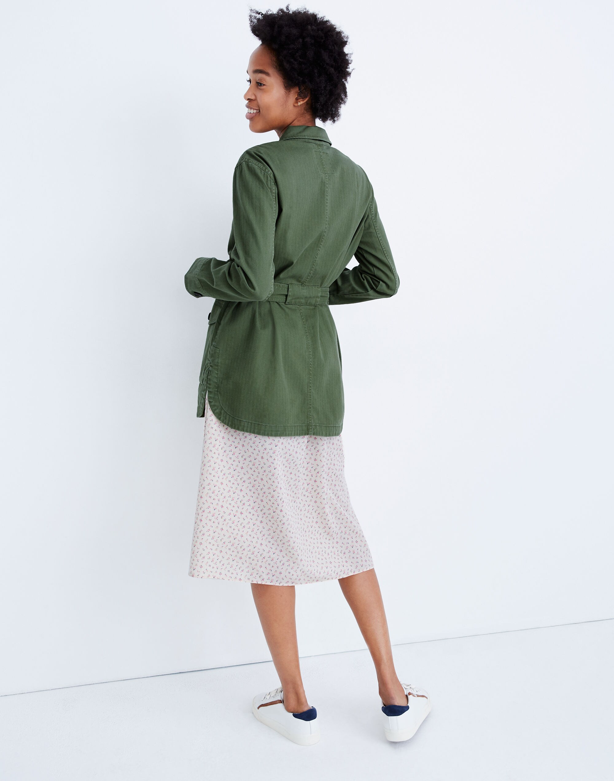 Tie-Waist Military Jacket