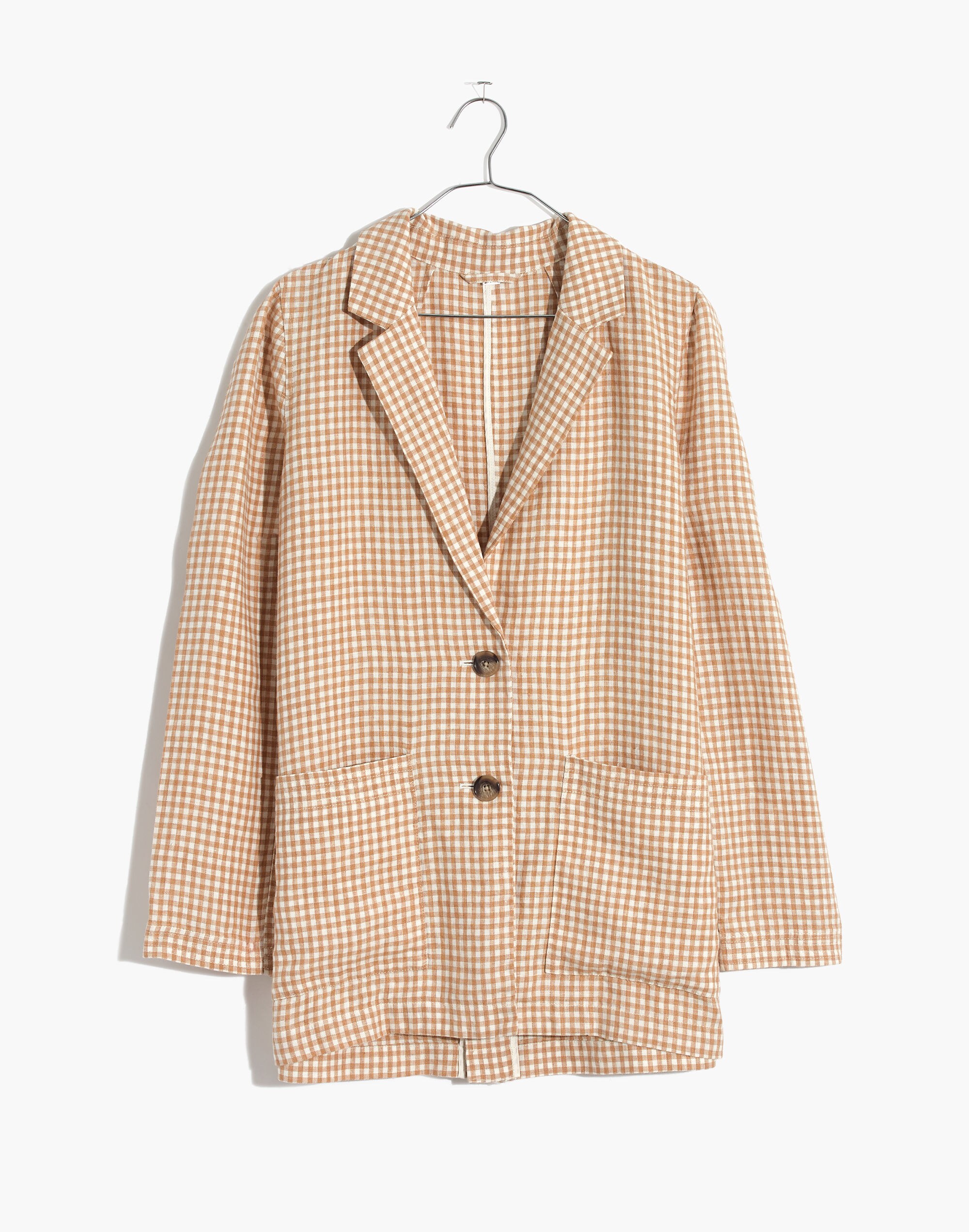 Linen Dorset Blazer in Gingham Check
