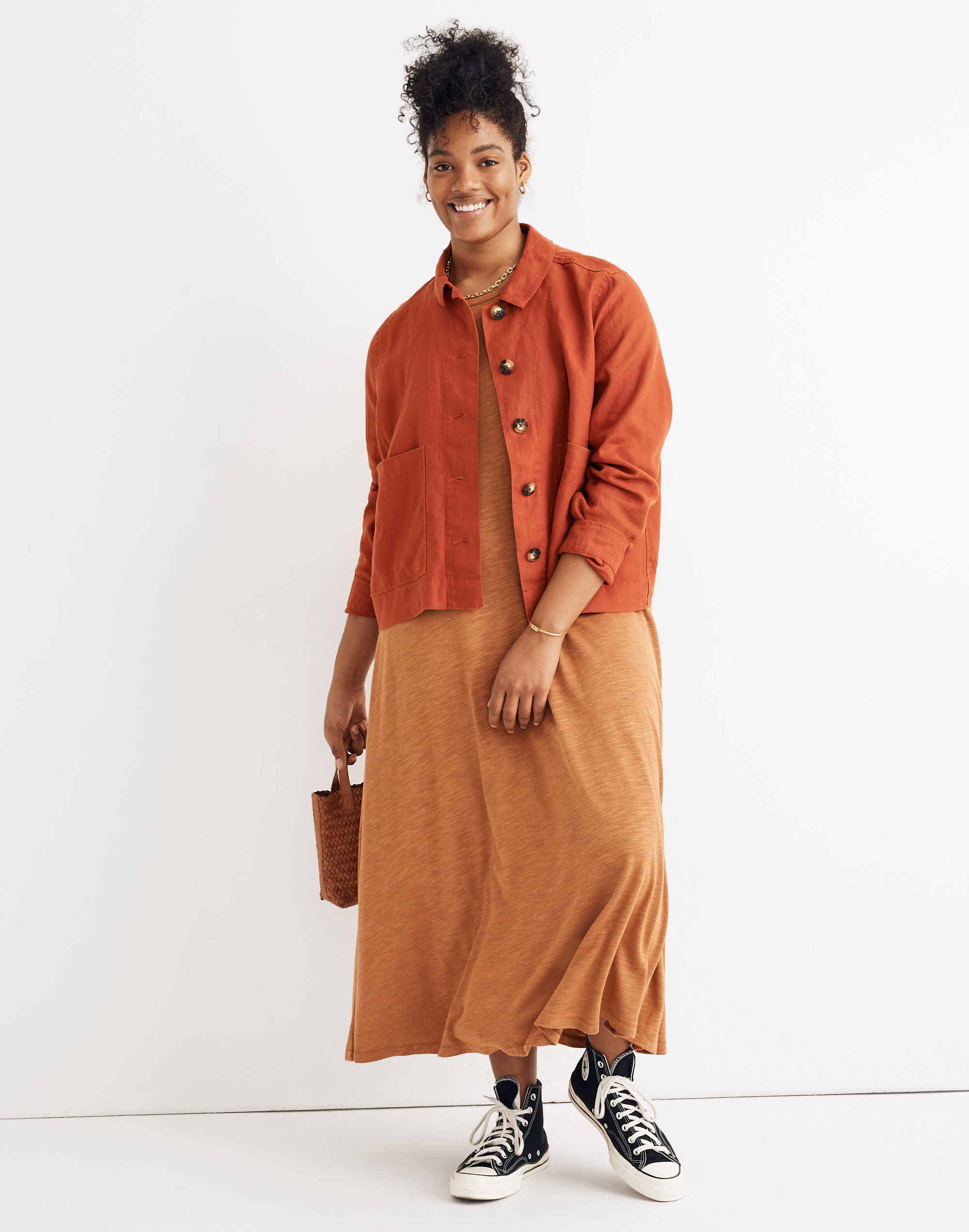 linen connor cropped chore jacket