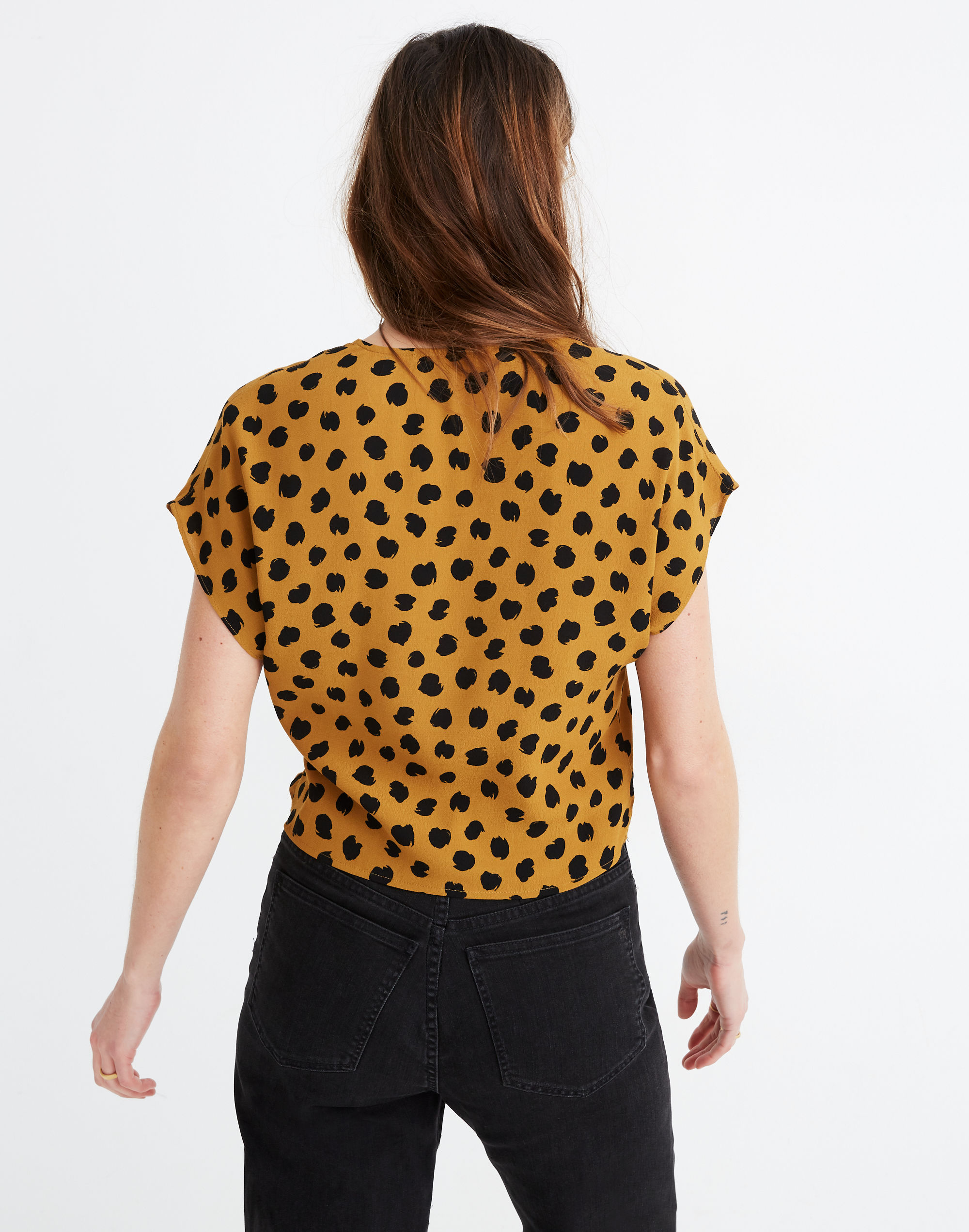 Sash-Tie Wrap Top in Painted Spots