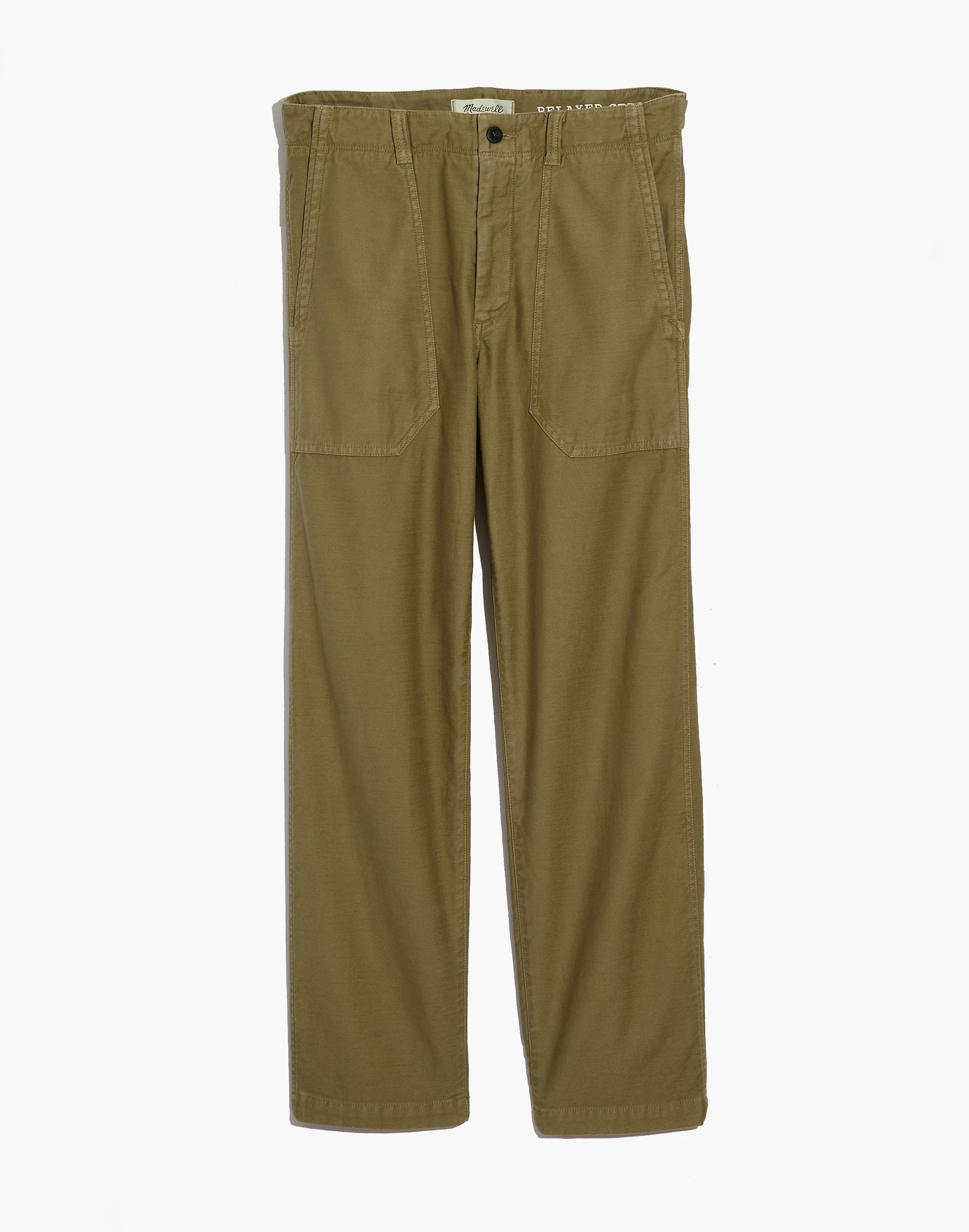 Garment-Dyed Relaxed Straight Military Pants