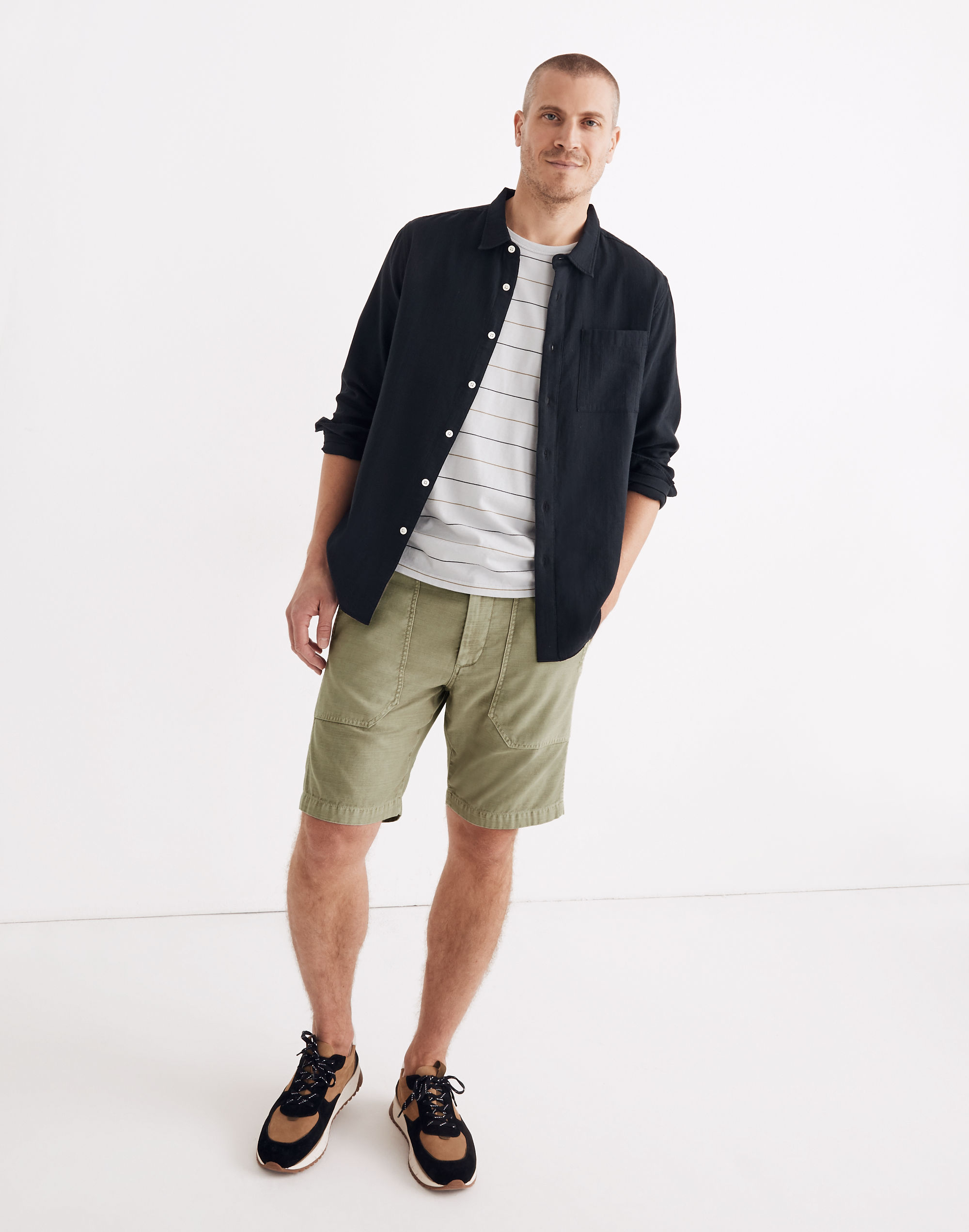 Garment-Dyed Relaxed Workwear Shorts