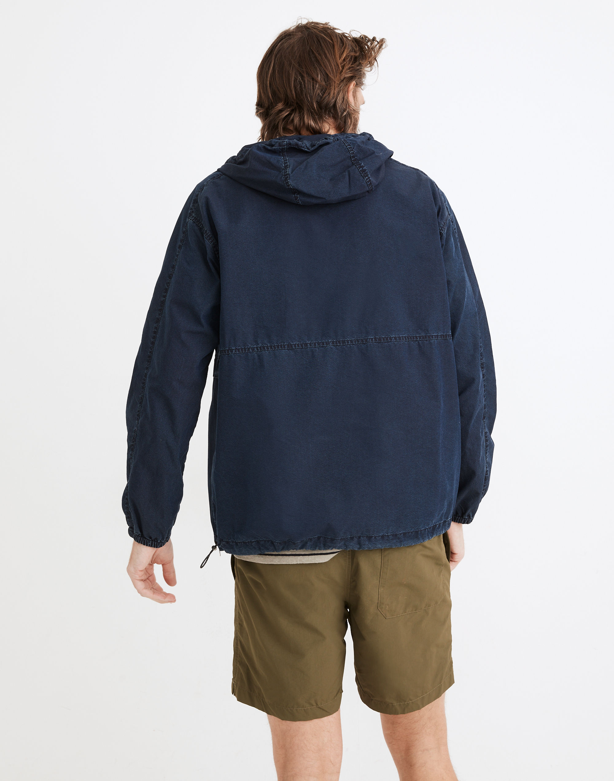 Indigo Windbreaker Pullover Jacket