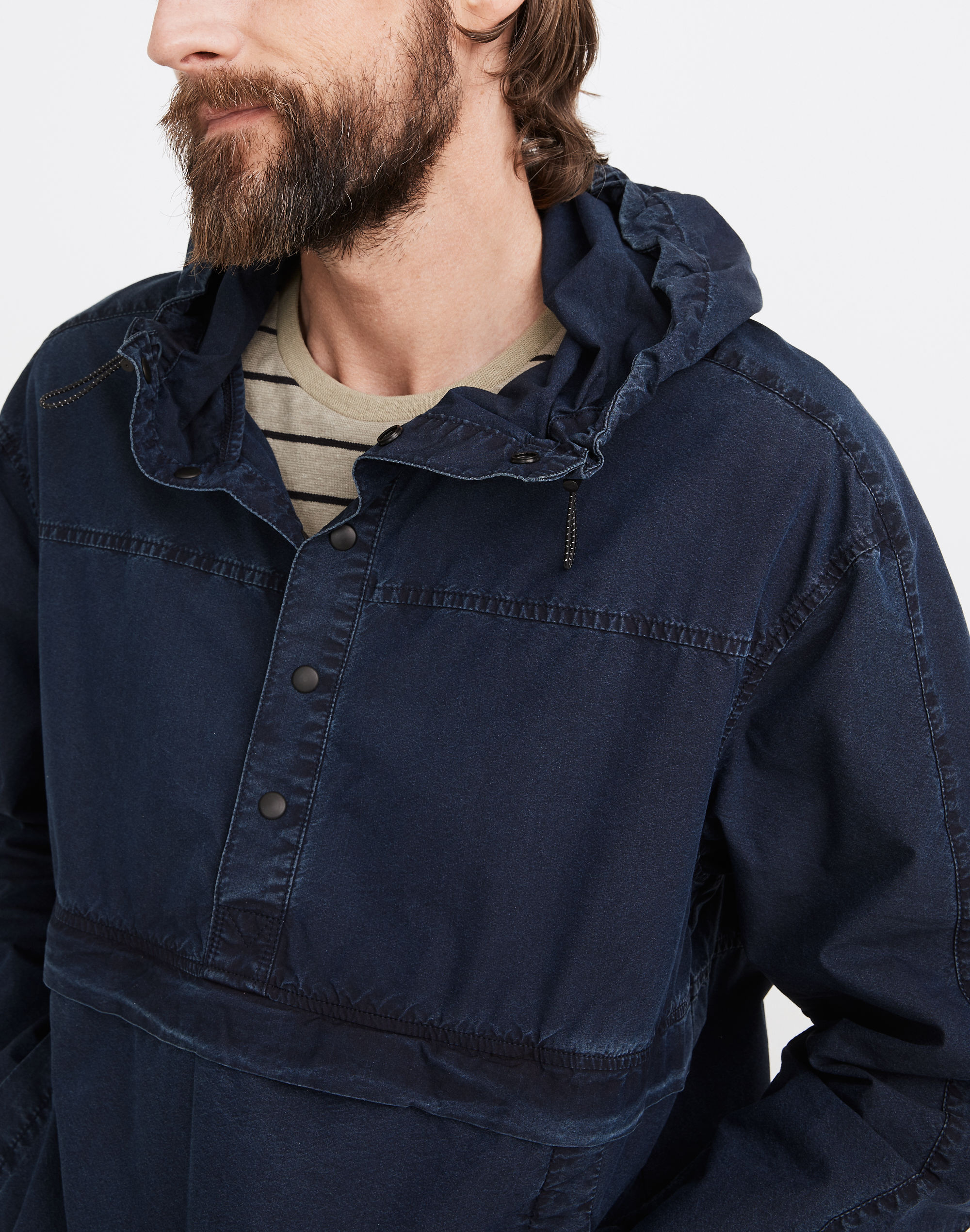 Indigo Windbreaker Pullover Jacket