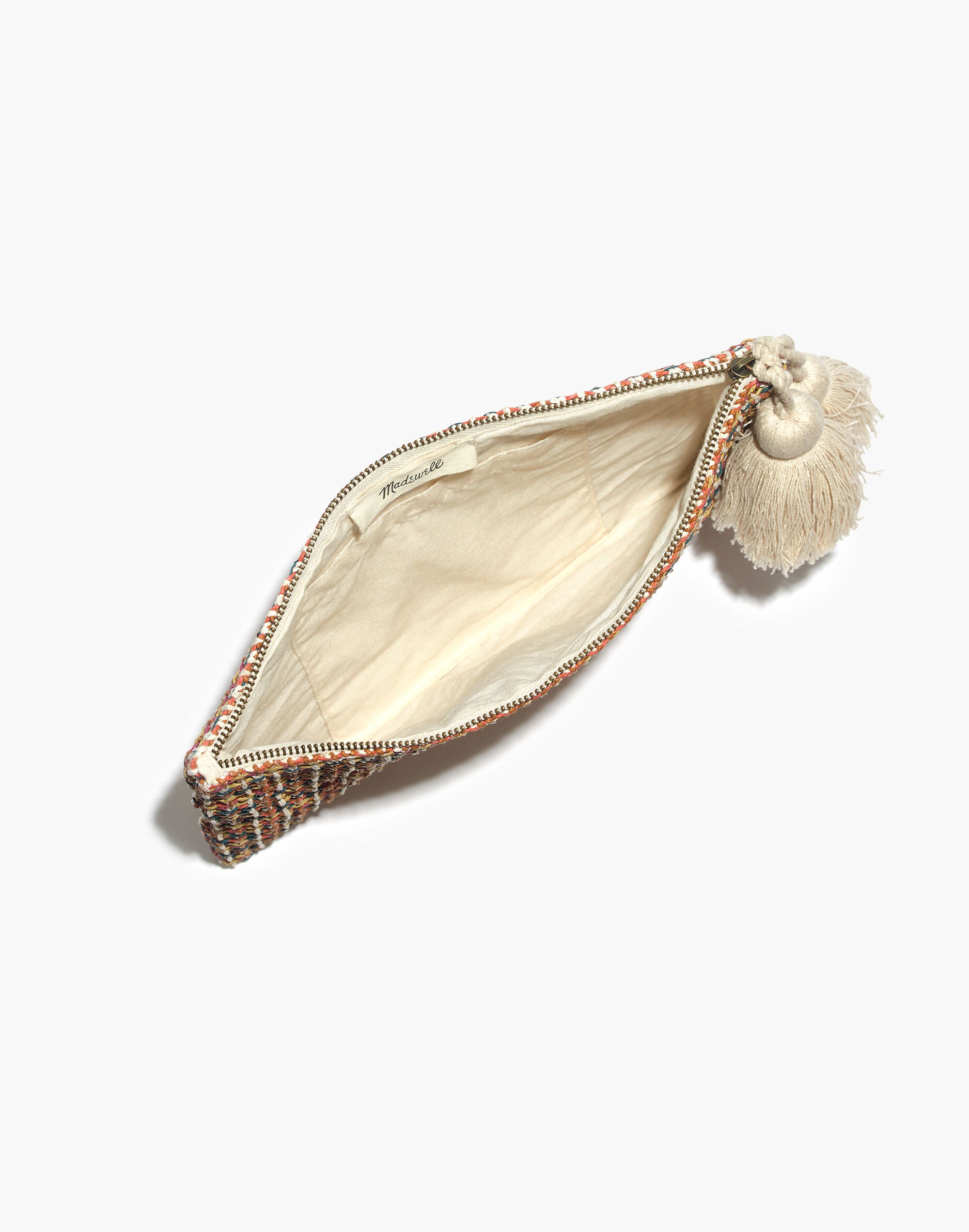 Raffia Large Zip Pouch