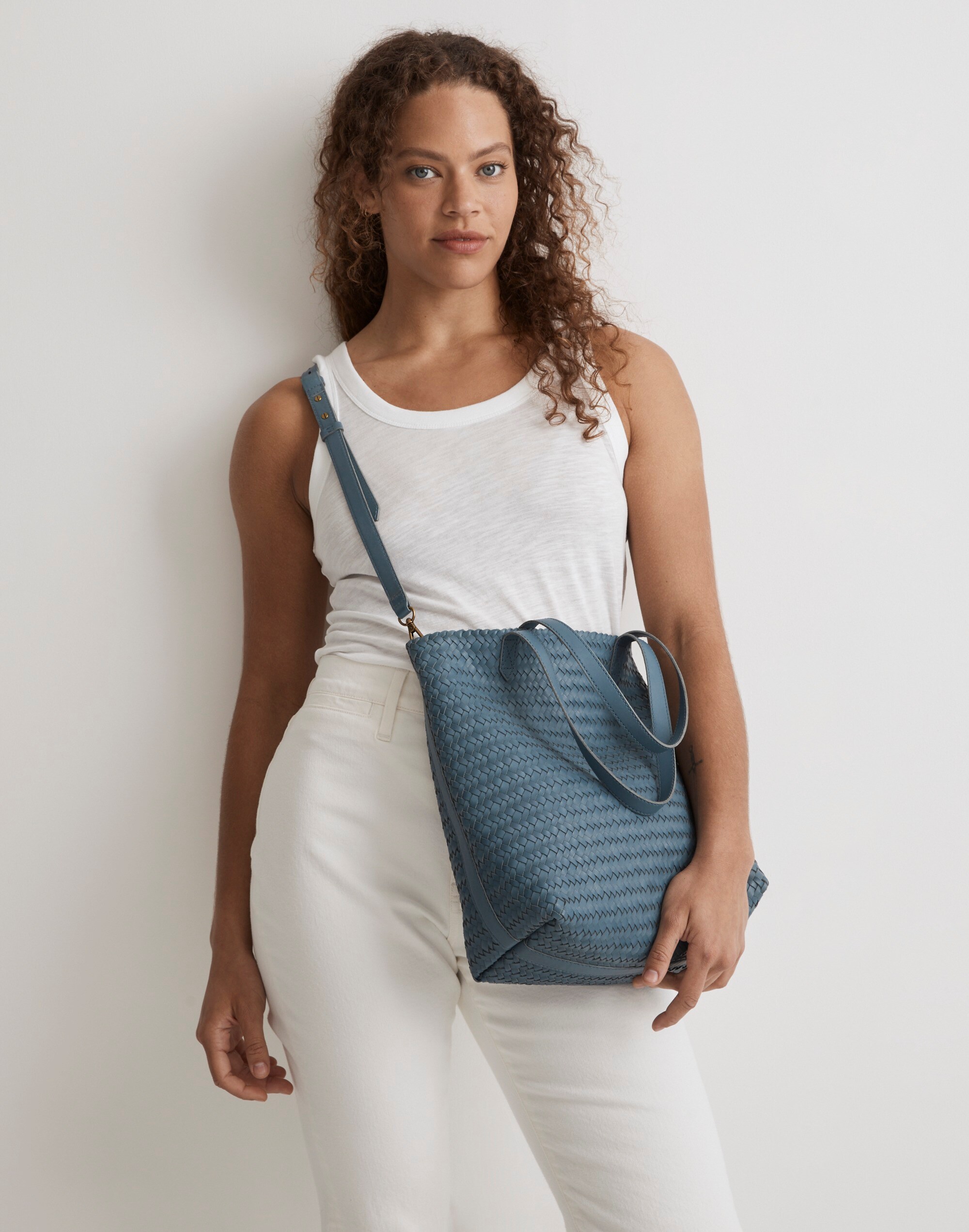 The Medium Transport Tote: Woven Leather Edition