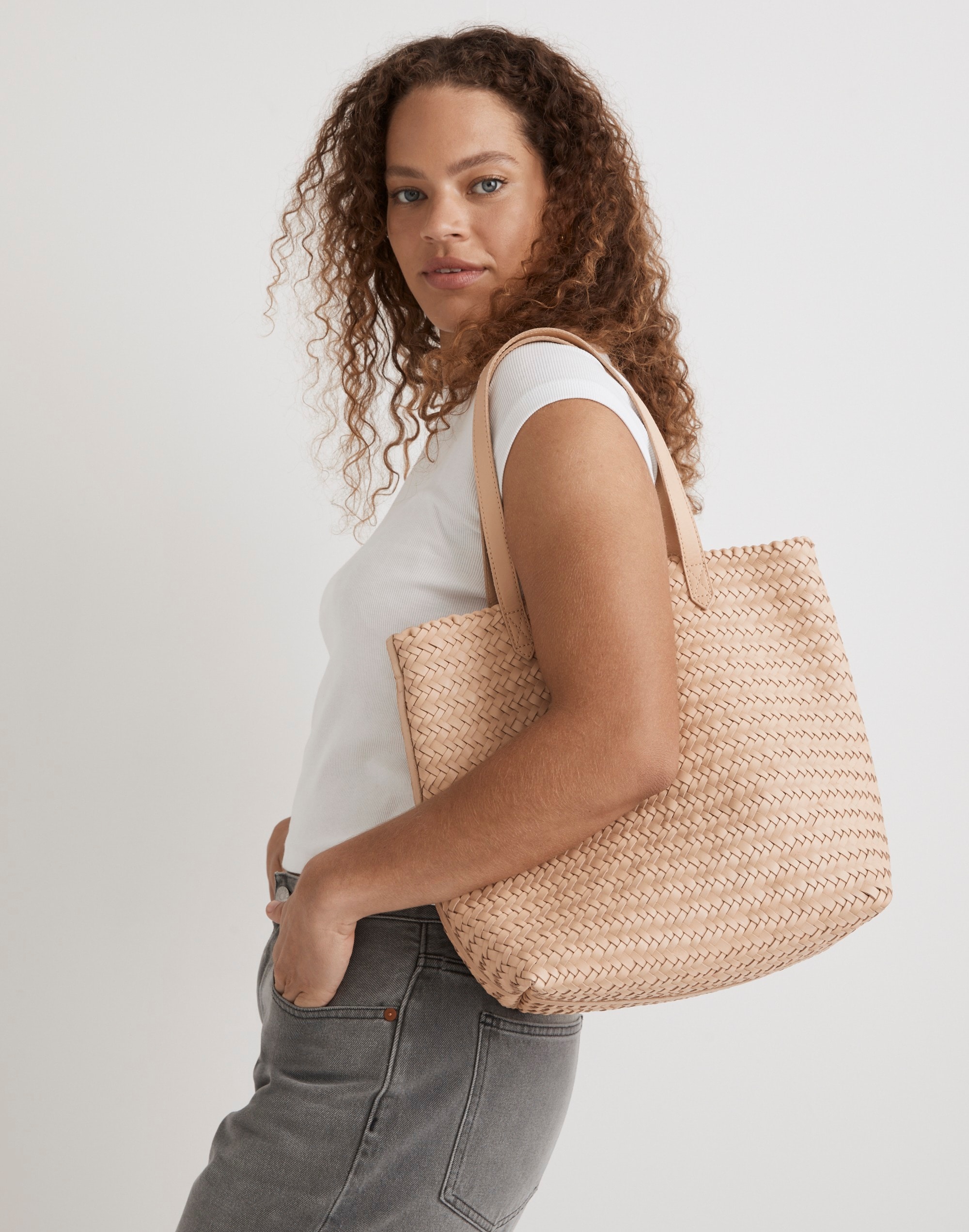 The Medium Transport Tote: Woven Leather Edition
