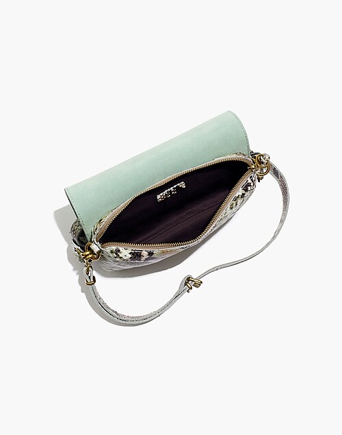 The Flap Convertible Crossbody Bag in Snake Embossed Leather