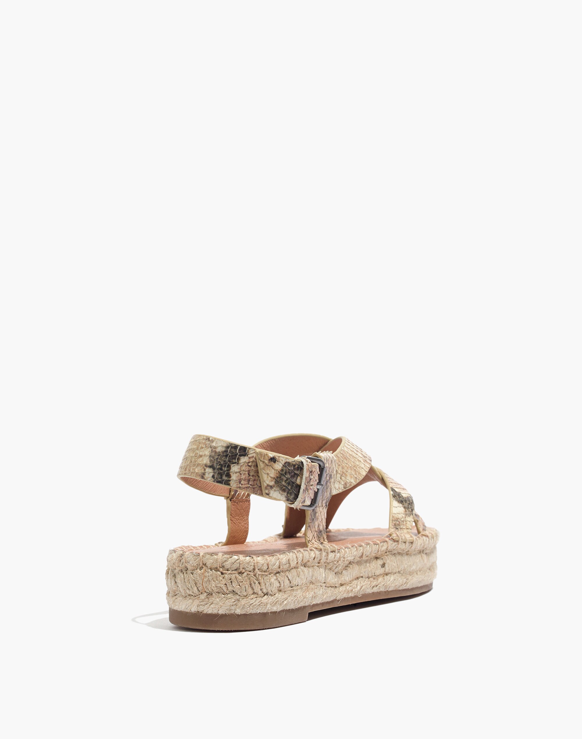 The Malia Espadrille Sandal in Snake Embossed Leather