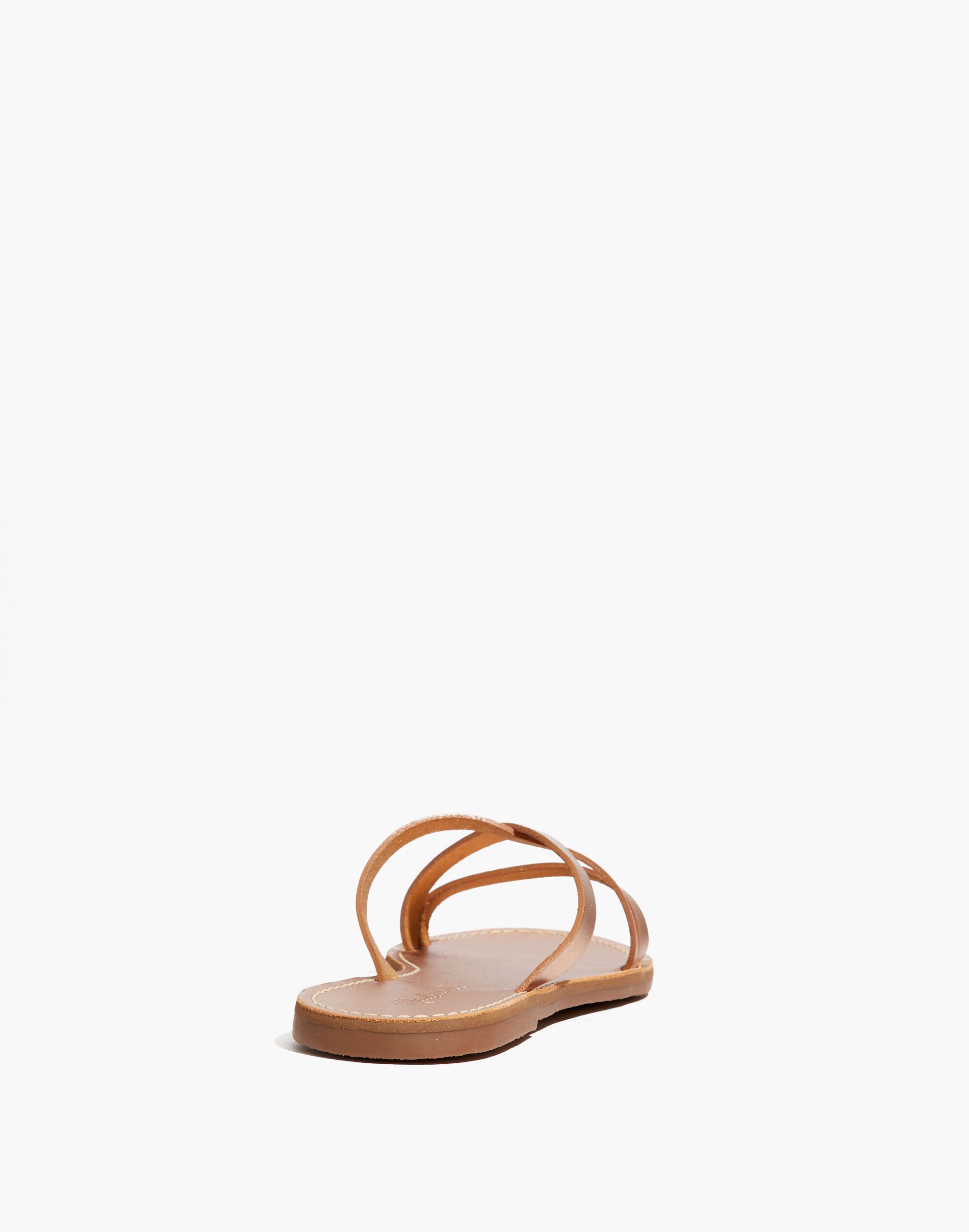The Boardwalk Skinny-Strap Slide Sandal in Metallic