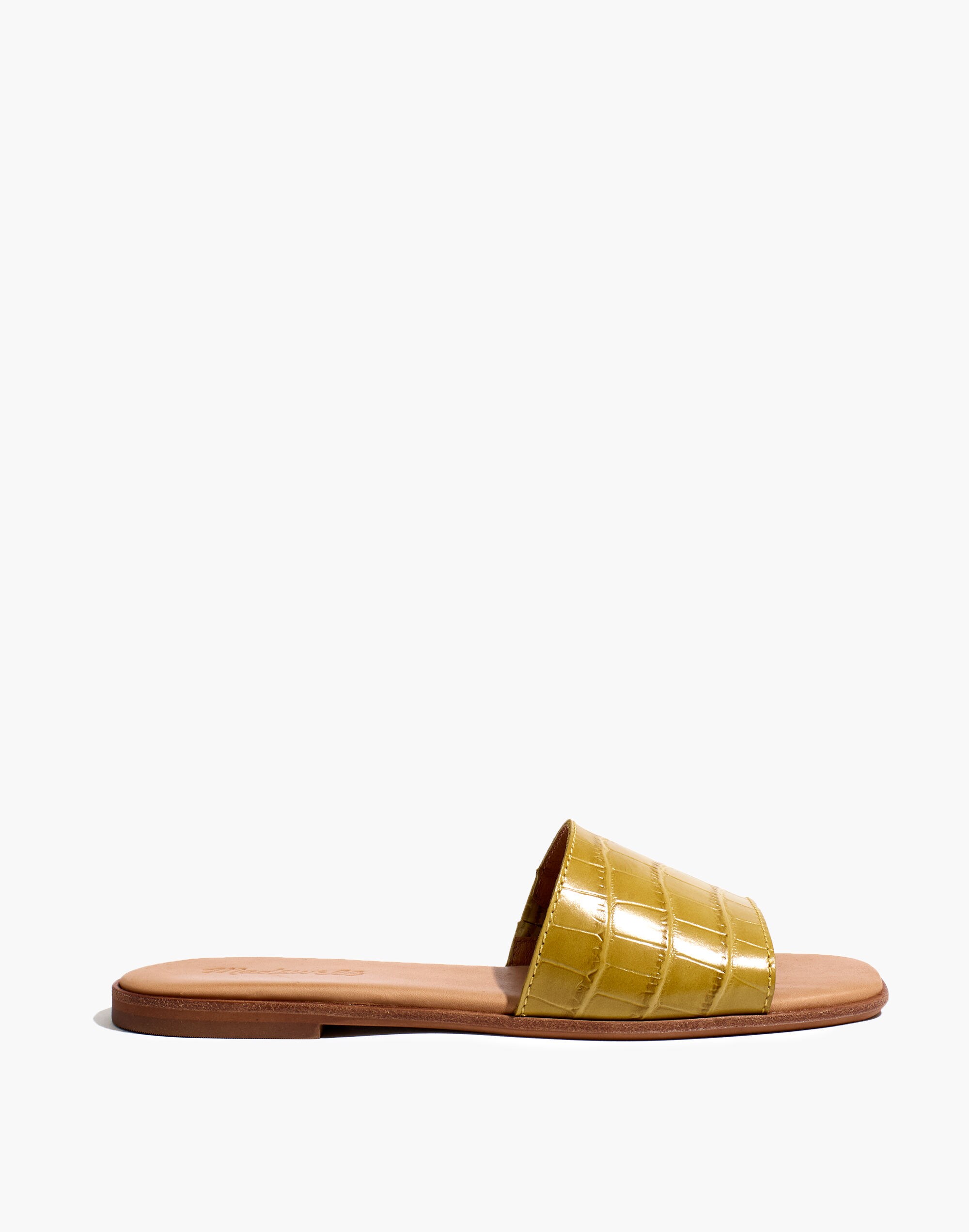 The Lianne Slide in Croc Embossed Leather