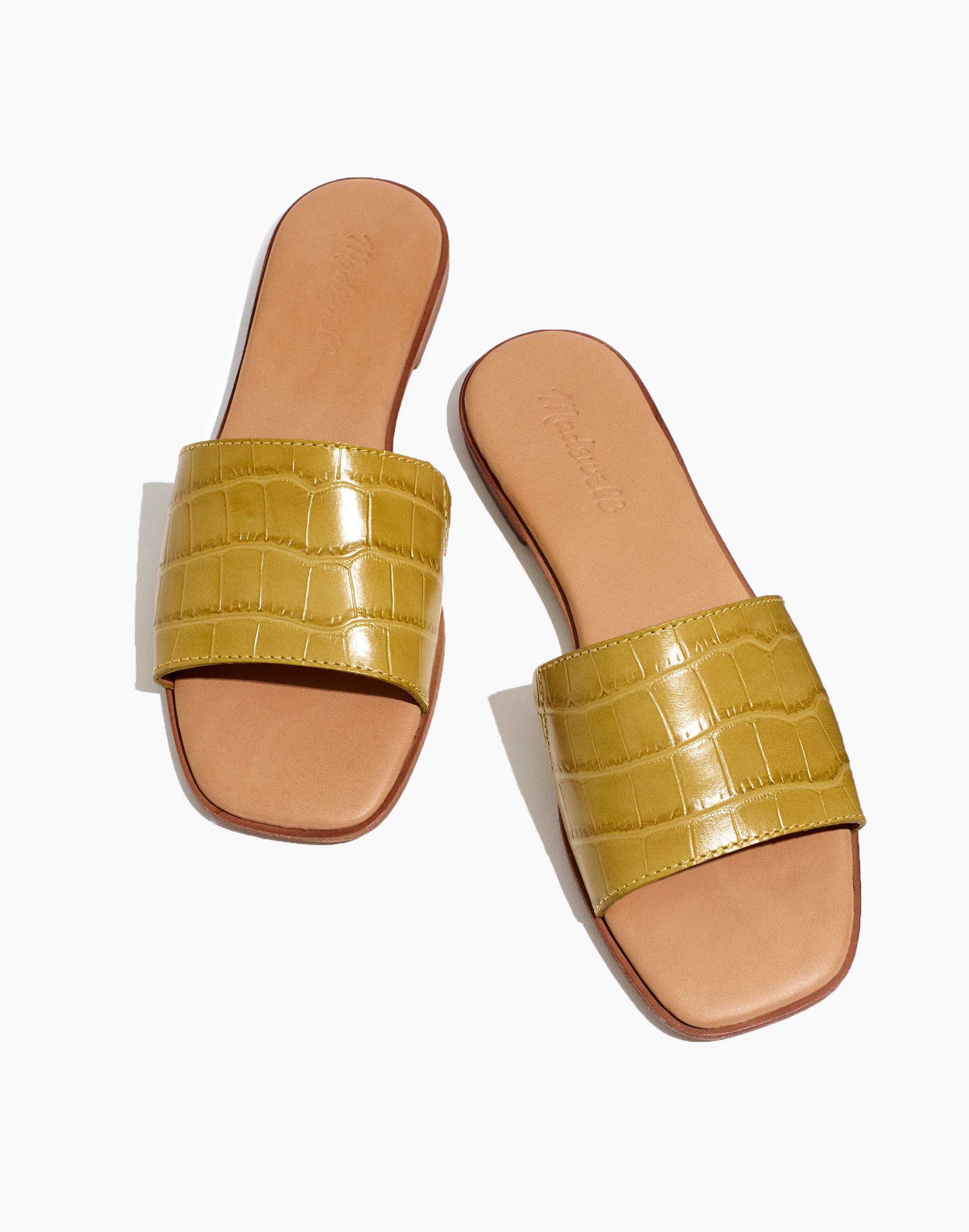 The Lianne Slide in Croc Embossed Leather