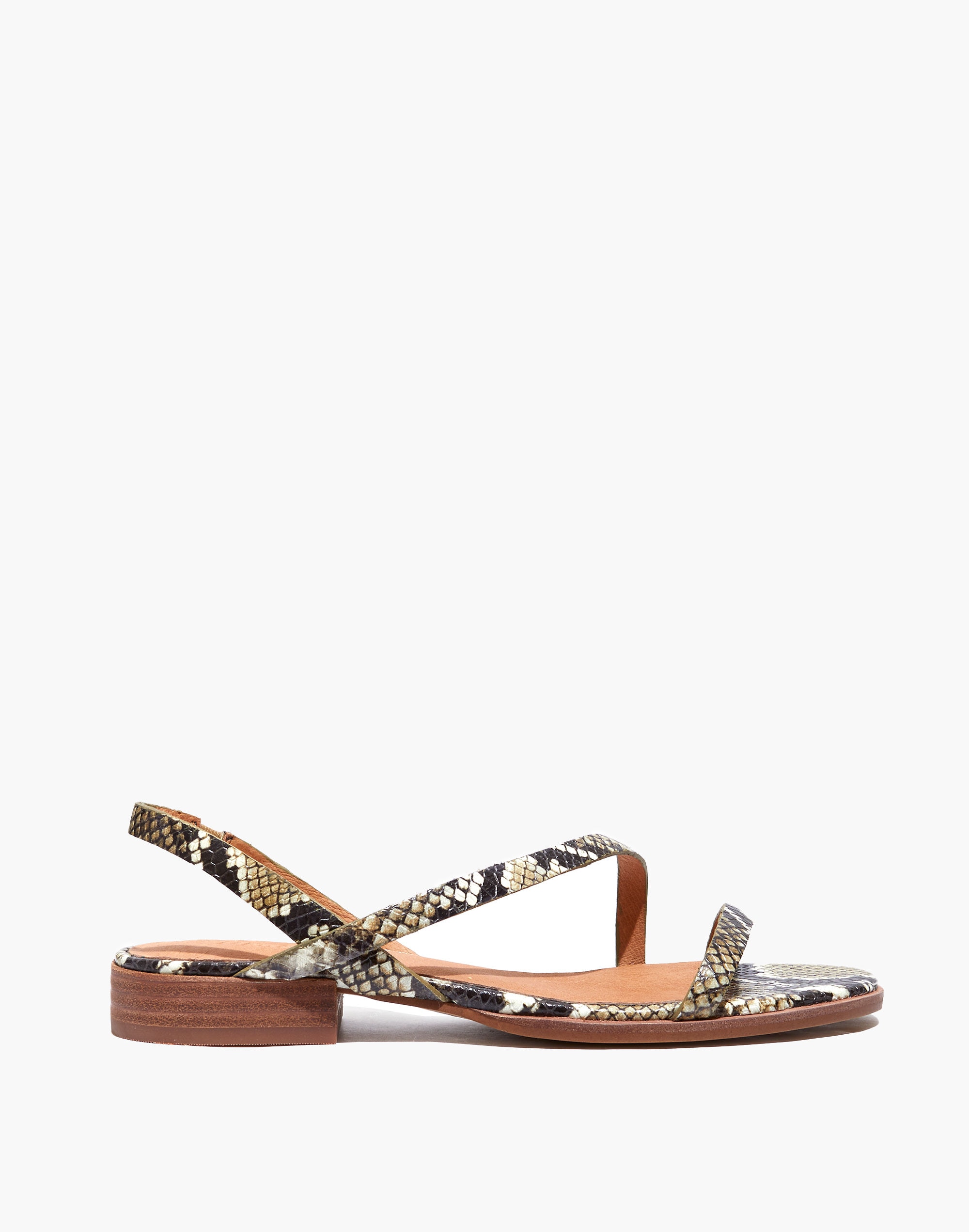 The Heidi Slingback Sandal in Snake Embossed Leather