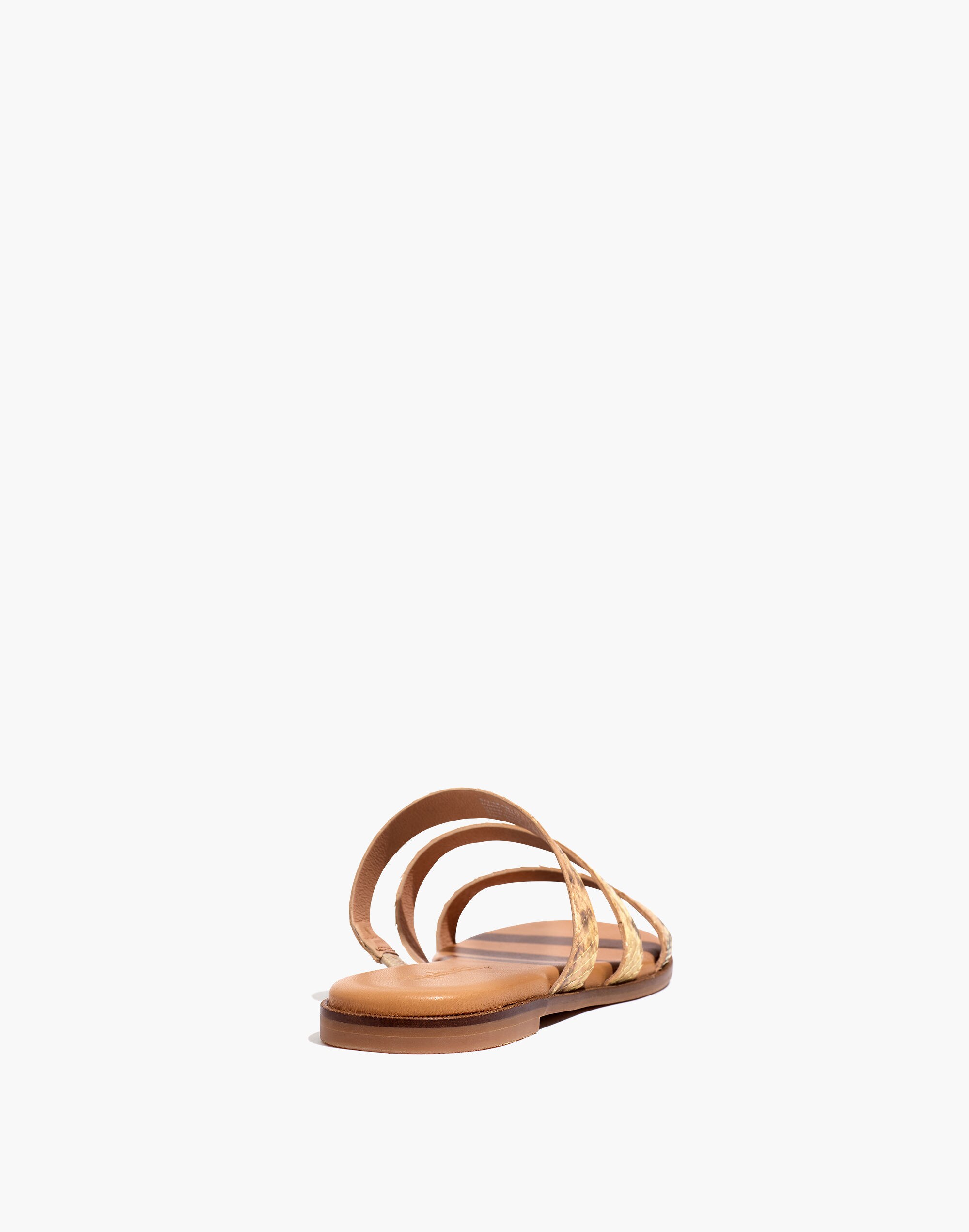 The Ilana Slide Sandal in Snake Embossed Leather