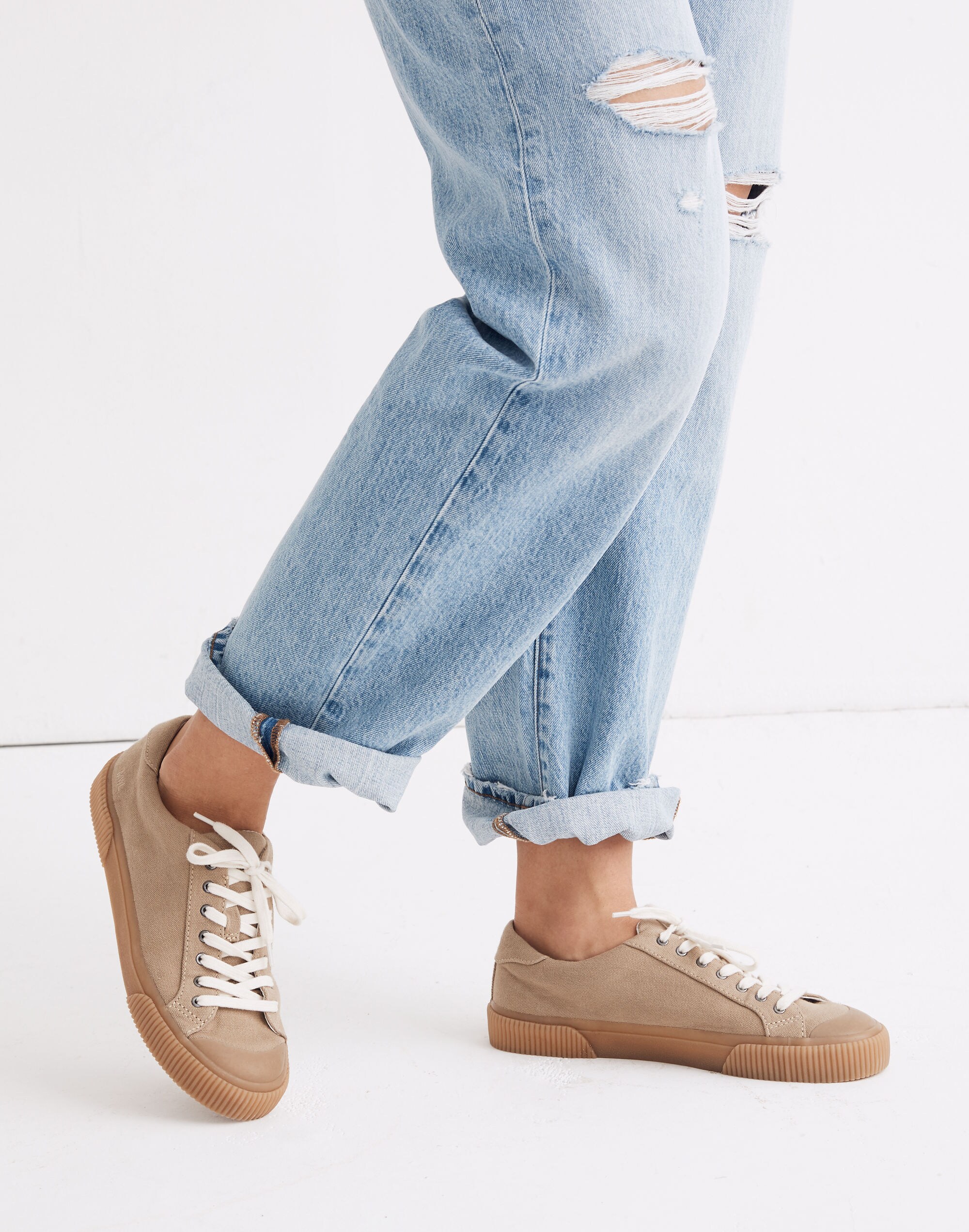 Sidewalk Low-Top Cap-Toe Sneakers in Recycled Canvas