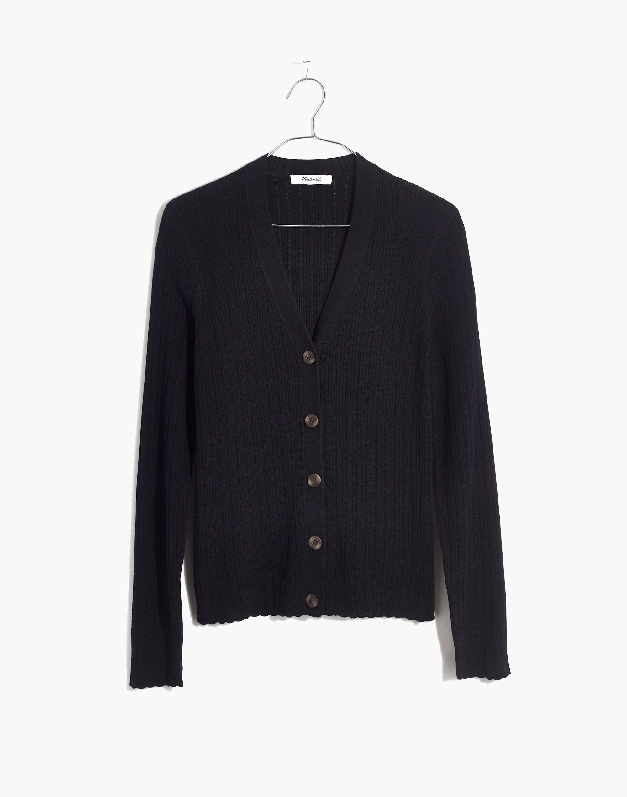 Pointelle Ribbed Cardigan Sweater