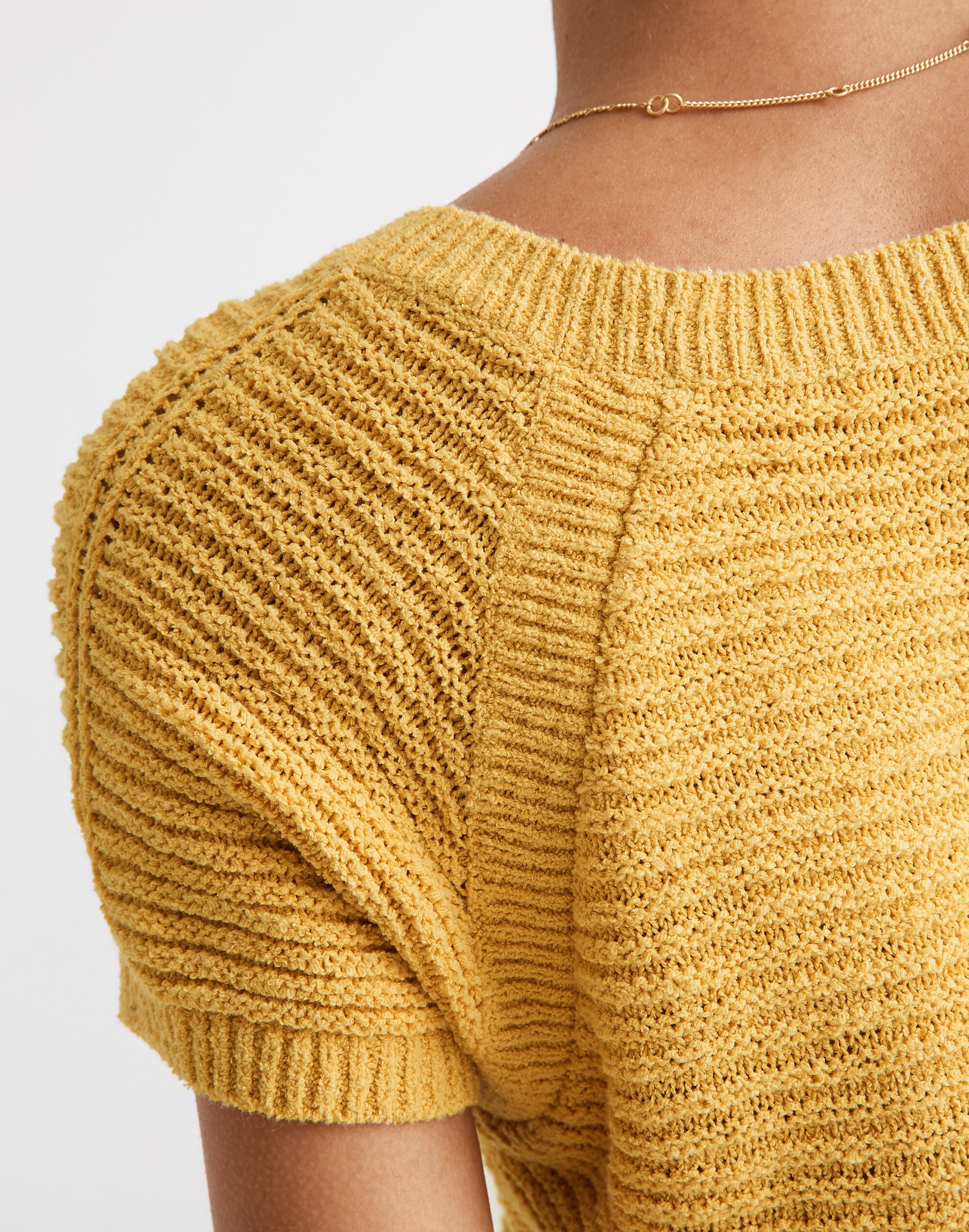 Ribbed Square-Neck Sweater