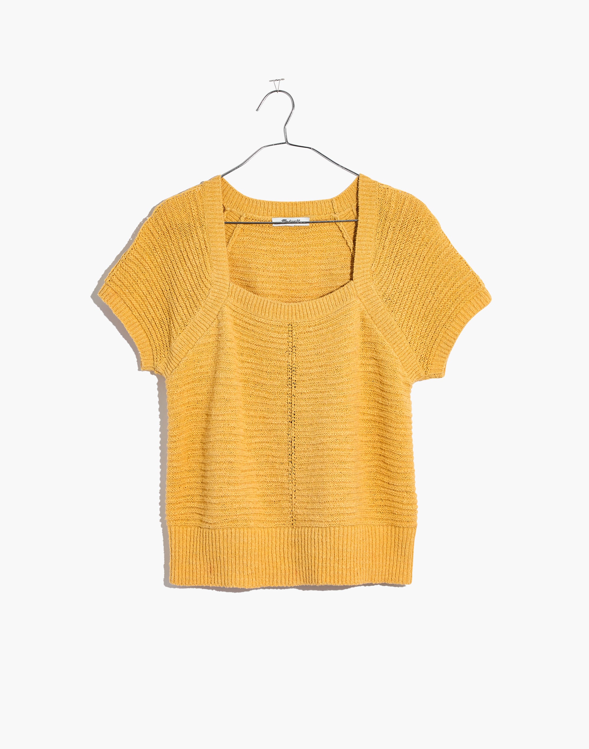 Ribbed Square-Neck Sweater