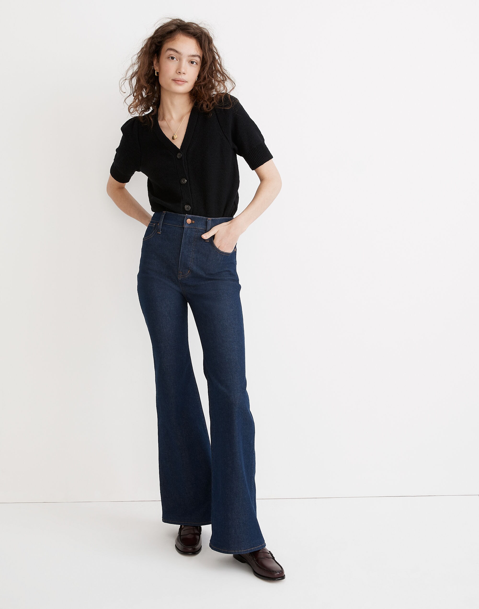 Short-Sleeve Cardigan Sweater