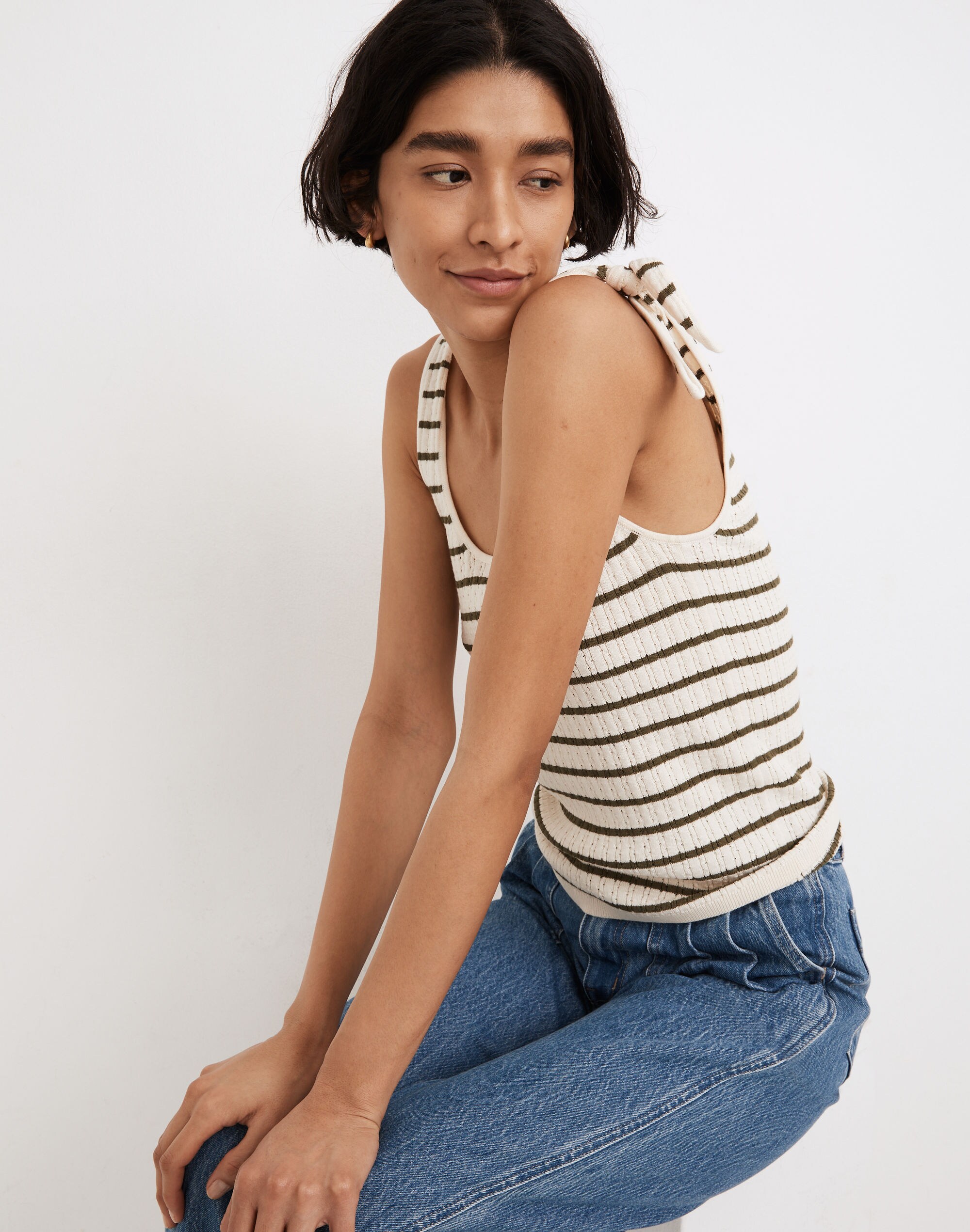 Striped Digby Tie-Strap Sweater Tank