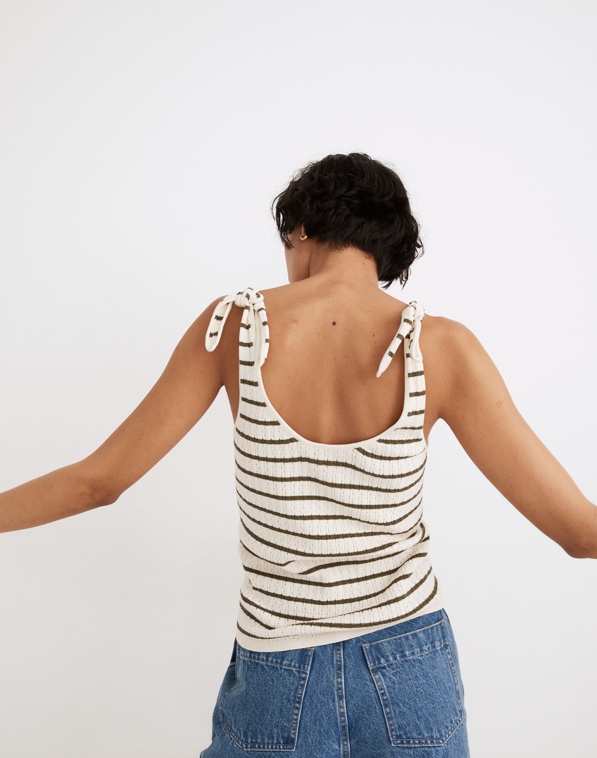 Striped Digby Tie-Strap Sweater Tank